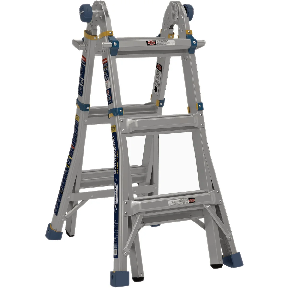 Natural Werner 14 Ft. Aluminum Multi-Position Telescoping Ladder with 375 Lb. Load Capacity Type IAA Ladder Rating Sophisticated