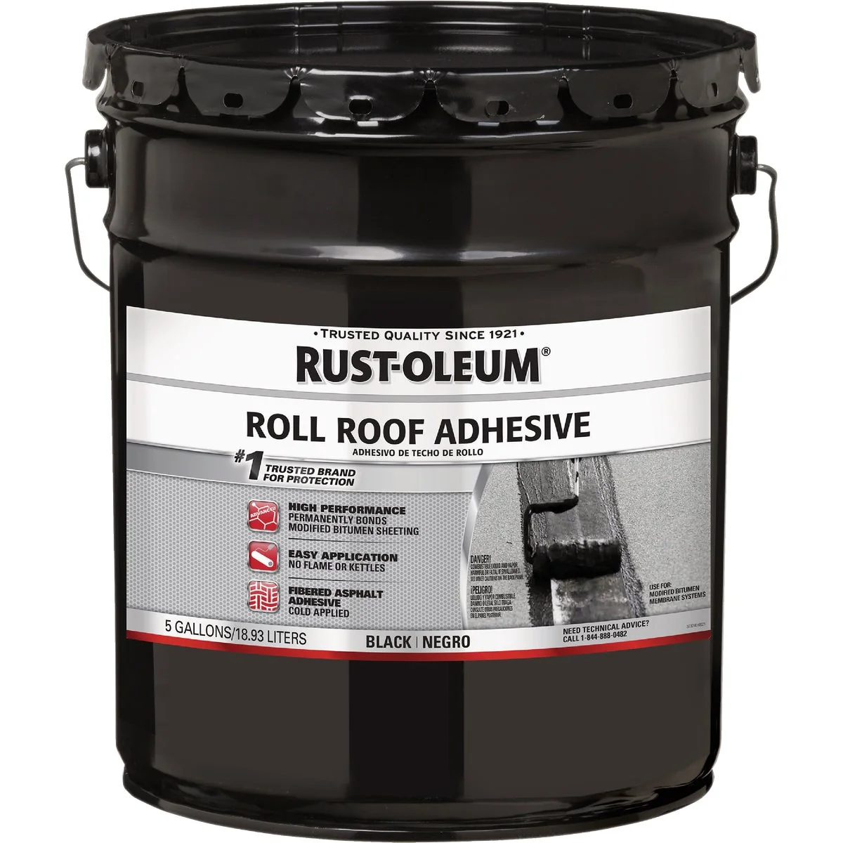 Lightweight Rust-Oleum 5 Gal. Roll Roof Adhesive Black Trendy