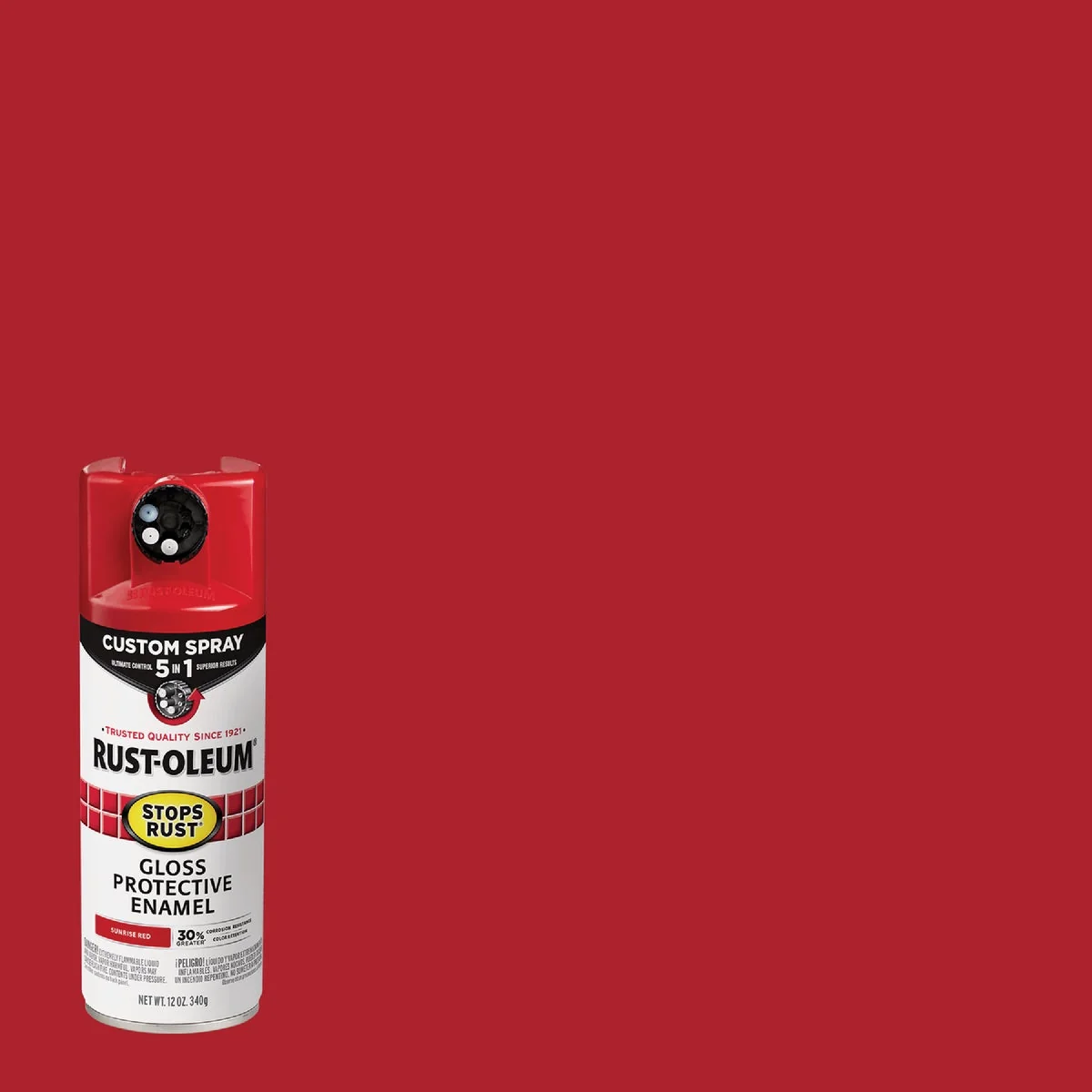 Selected Rust-Oleum Stops Rust 12 Oz. Custom Spray 5 in 1 Gloss Spray Paint Sunrise Red Luxury