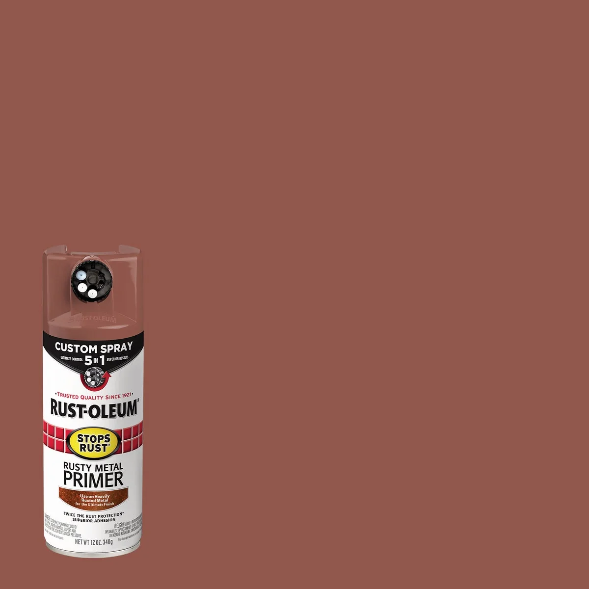 High-Grade Rust-Oleum Stops Rust 12 Oz. Custom Spray 5 in 1 Flat Rusty Metal Primer Brown Sustainable