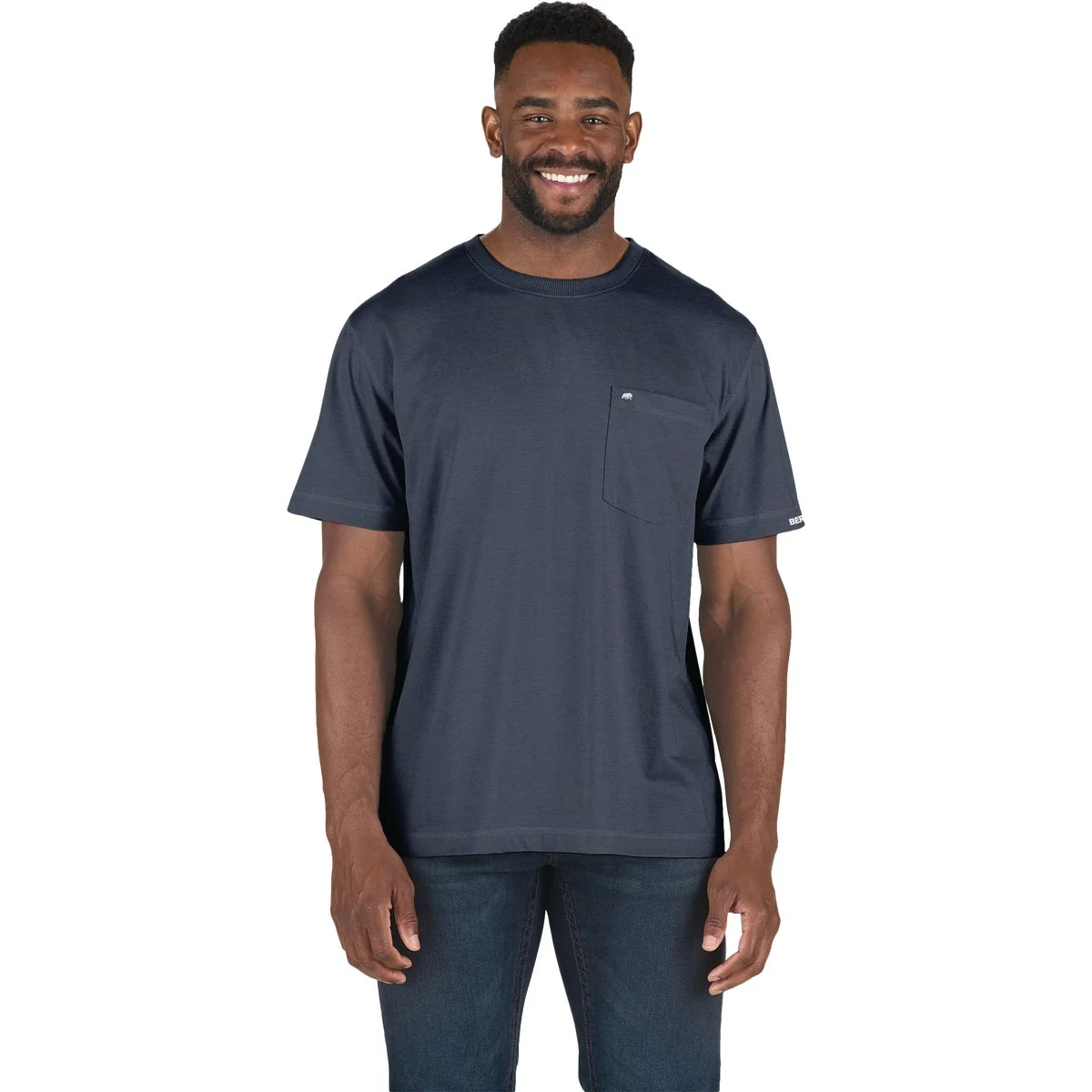 Organic Berne Performance Men's 4XL Tall Space Blue Short Sleeve Pocket T-Shirt Fast