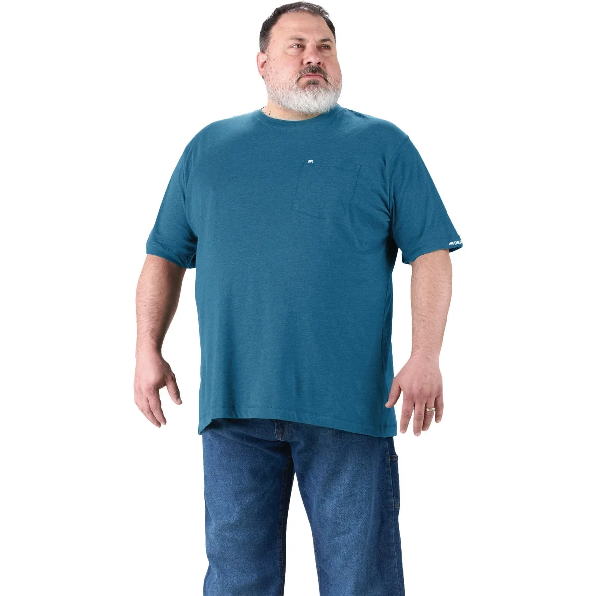 Fashionable Berne Performance Men's Regular Medium Riptide Short Sleeve Pocket T-Shirt Functional