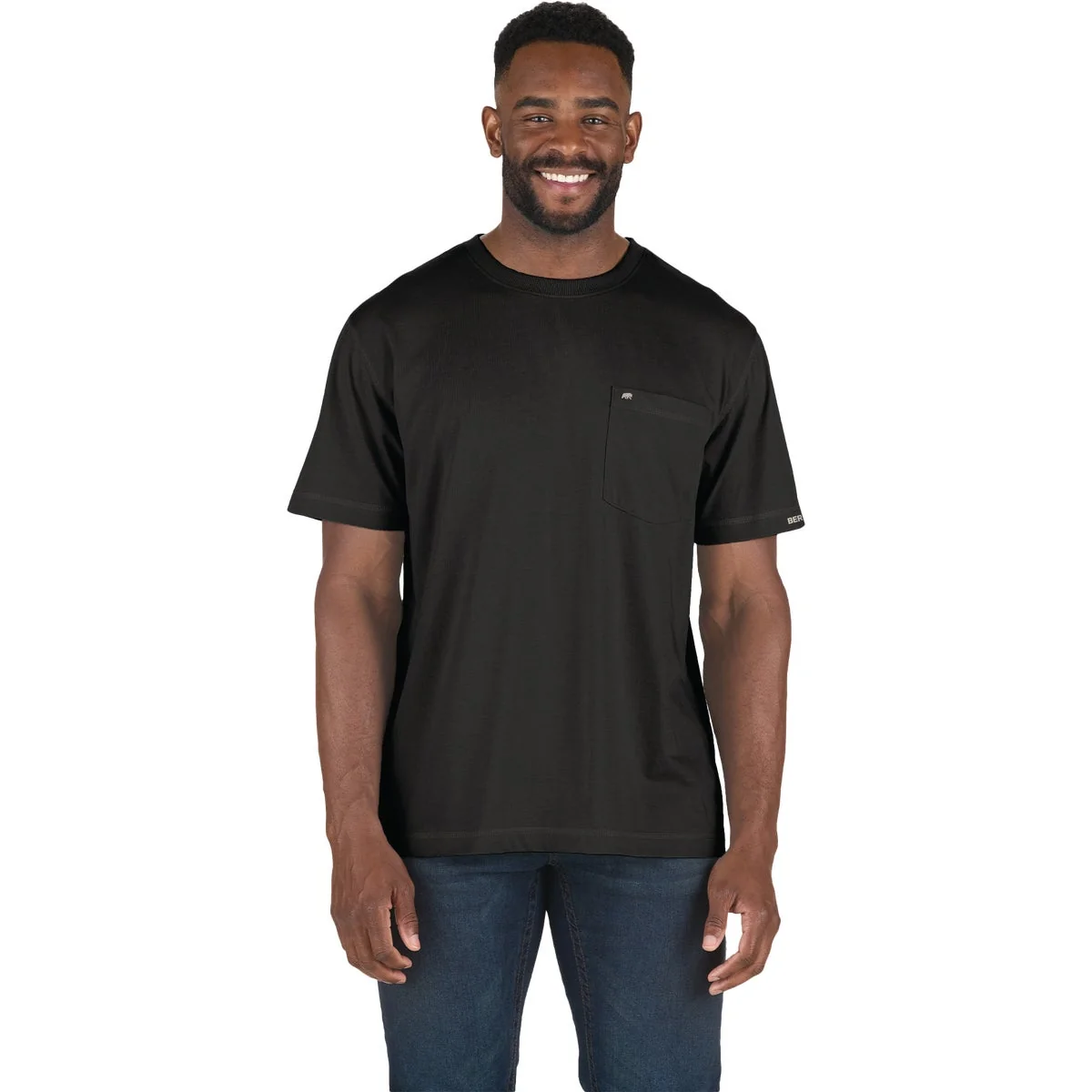 First-Class Berne Performance Men's 2XL Tall Black Short Sleeve Pocket T-Shirt Convenient
