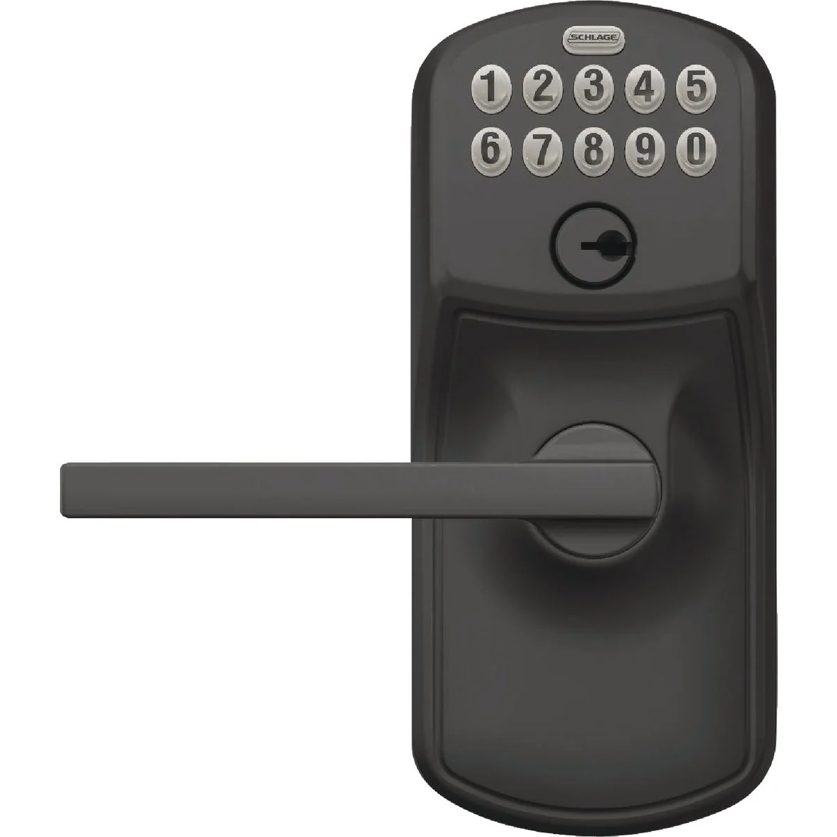 Certified Schlage Plymouth Matte Black Electronic Keypad Entry Latitude Lever Reliable