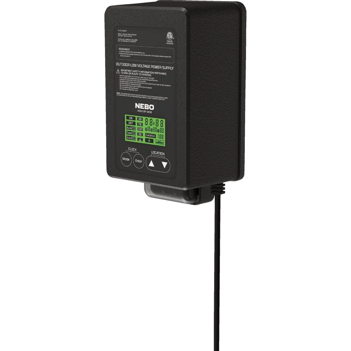 Natural Nebo 60W 4-Mode Low Voltage Landscape Lighting Hub er with Photocell Sensor Organic