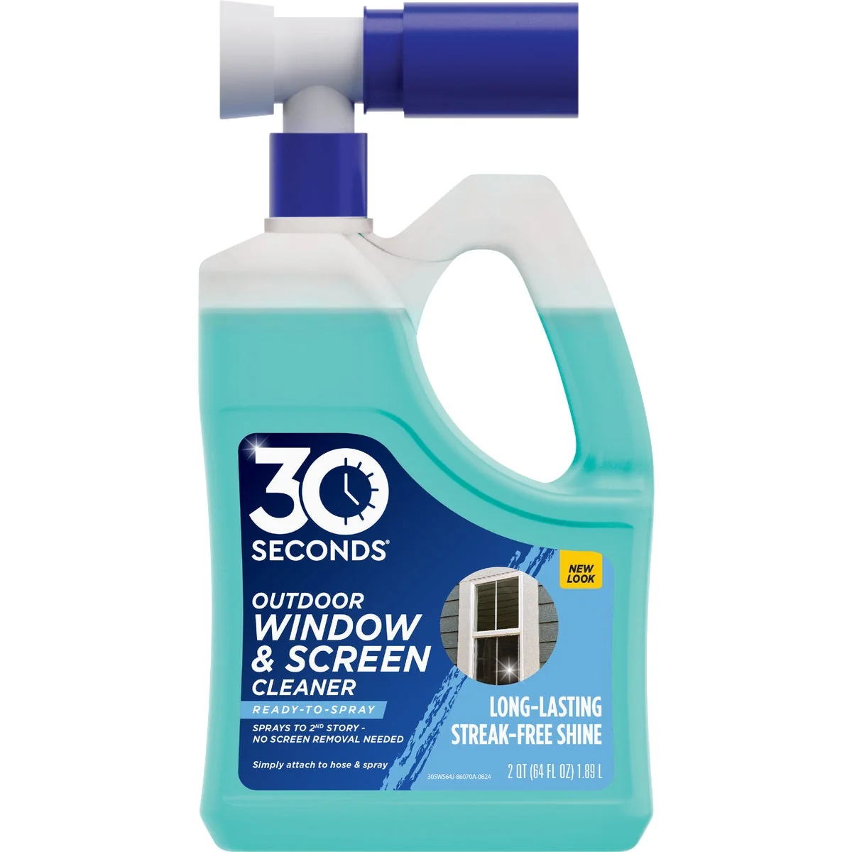 Elegant 30 Seconds Outdoor Window and Screen Cleaner with Hose End 64 Oz. Powerful