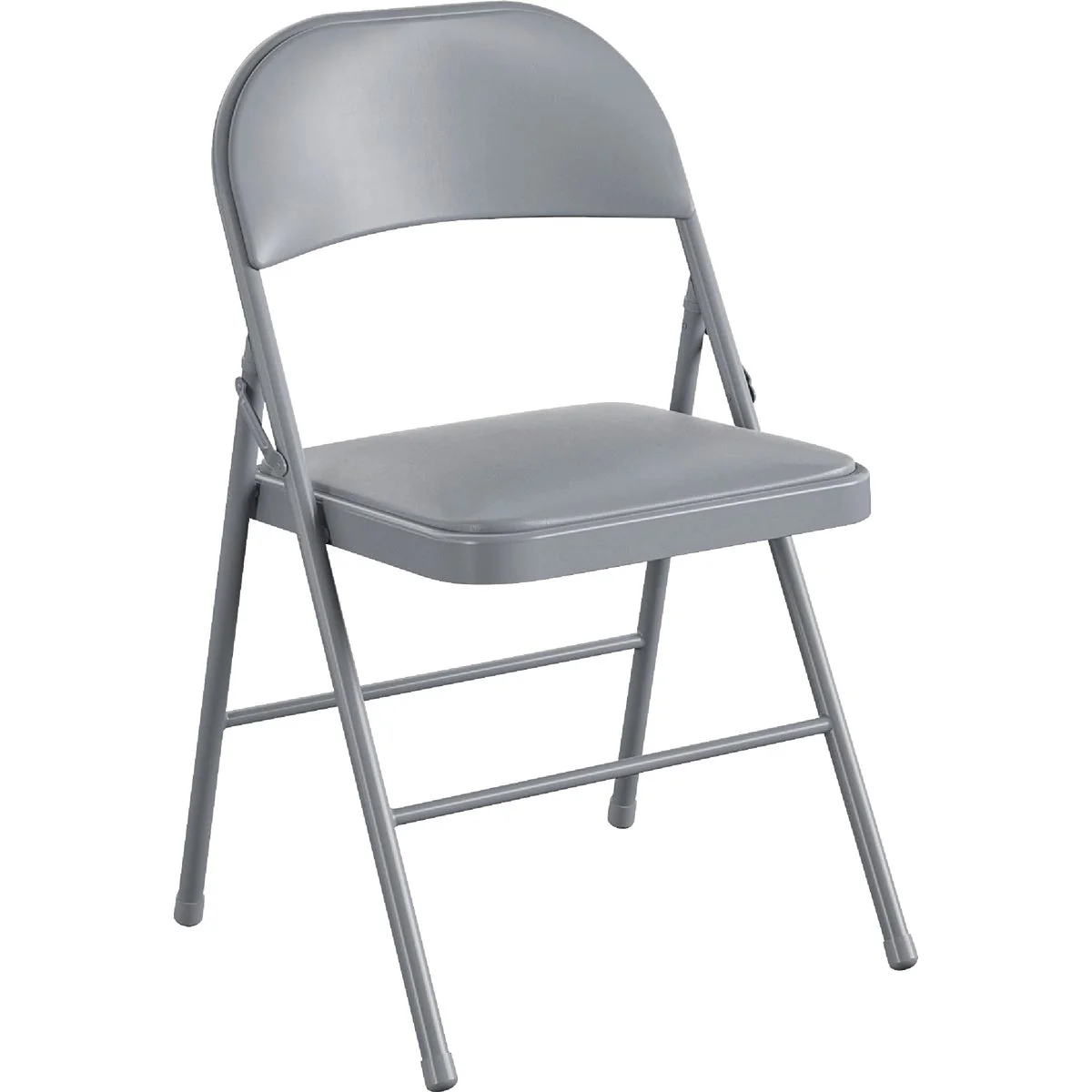 Traditional COSCO Premium Gray Vinyl Padded Metal Folding Chair Lightweight