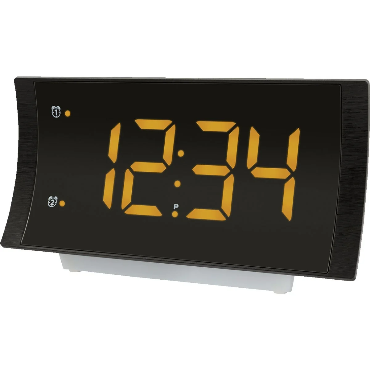Traditional La Crosse Technology Curved LED Alarm Clock with Radio USB Charging Port Refined