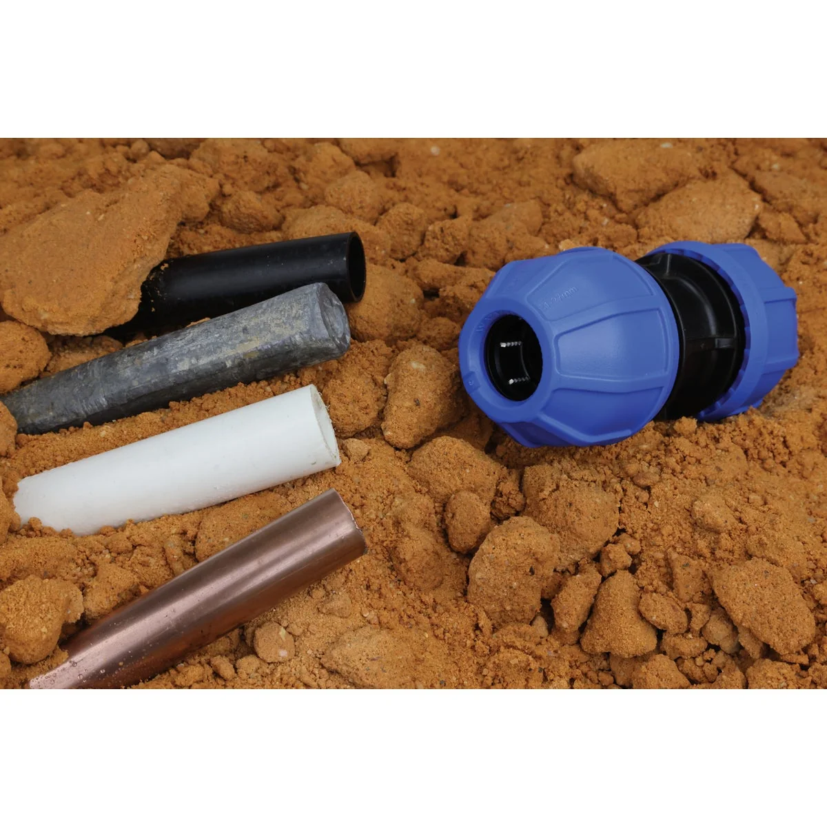 Smooth IPEX 0.83 In. to 1.06 In. Polyethylene UTC Compression Coupling Genuine
