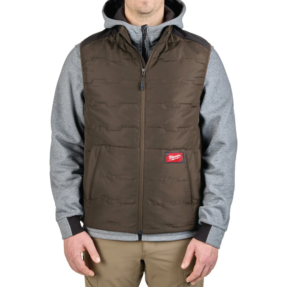 Fine Crafted Milwaukee FLEX Men's 2XL Brown Lightweight Insulated Vest Modern