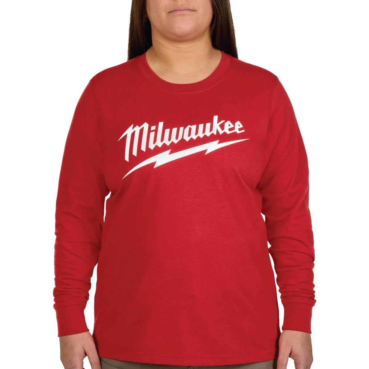 Relaxed Milwaukee GRIDIRON Women's XL Red Long Sleeve Logo T-Shirt Fast