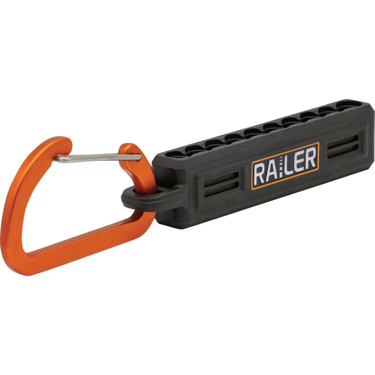 Excellent Railer 10-Hole Bitrail Black Bit Holder Storage Organizer with Carabiner Environmentally Friendly