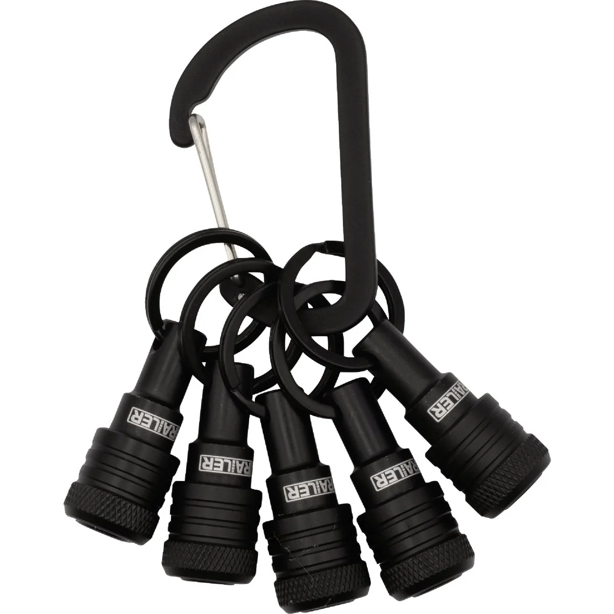 Original Design Railer Bit Holder Keychain with 5 Black Hex Shank Bit Holders Flexible