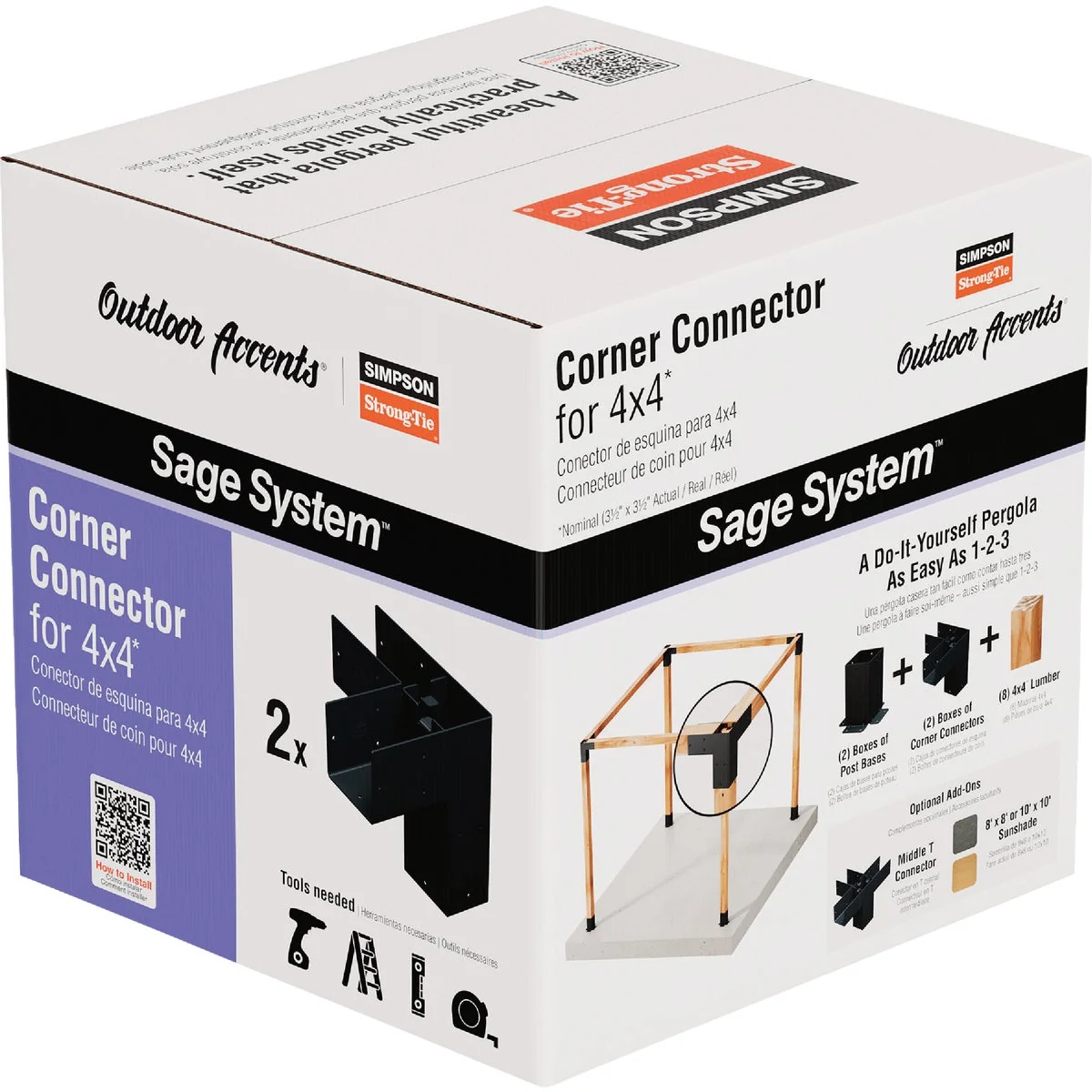 Efficient Simpson Strong-Tie Outdoor Accents Sage System Black Powder-Coated Corner Connector for 4x4 with Screws 2-Pack Luxury