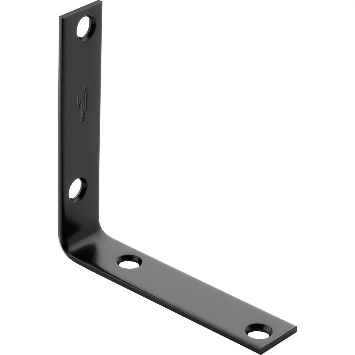 Contemporary National Hardware 3-1 2 In. x 3 4 In. Black Corner Brace Next-Generation