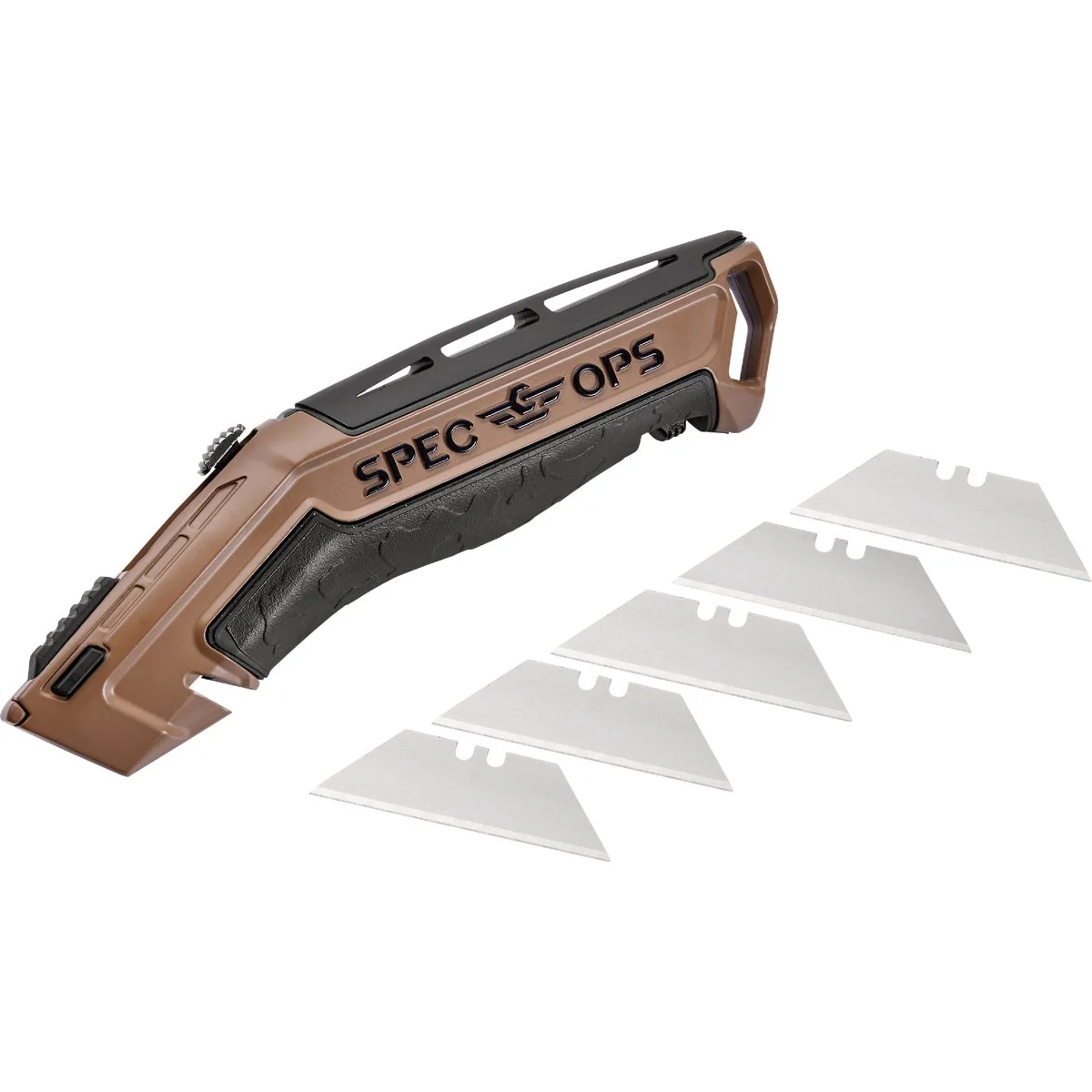 Official Spec Ops Retractable-Blade Utility Knife with 5 Blades Pure