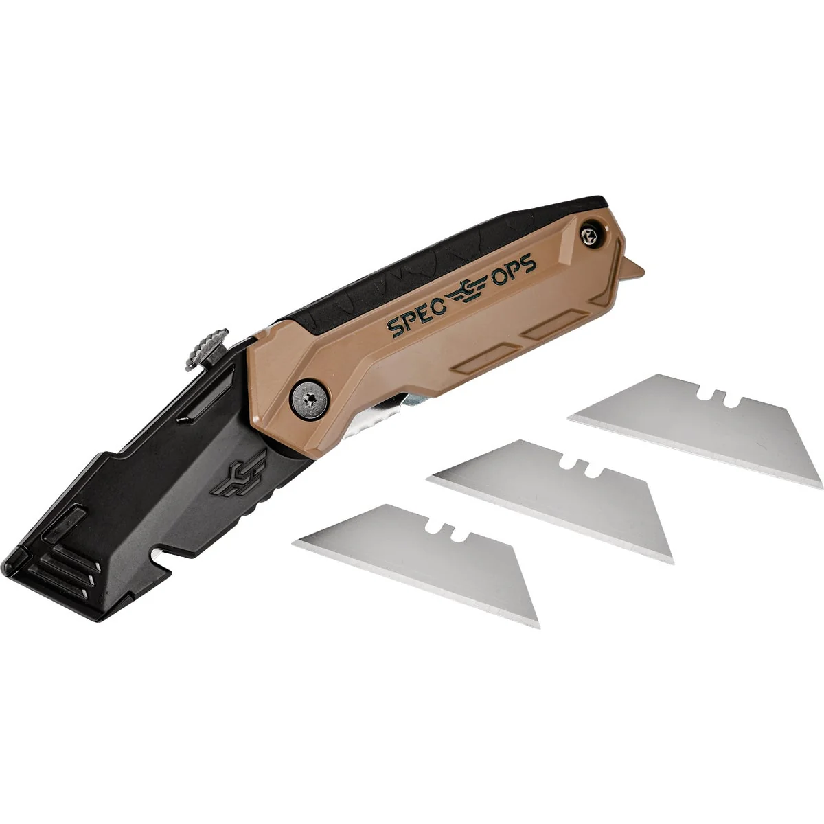 Eco-Friendly Spec Ops Retractable-Blade Folding Utility Knife with 3 Blades Official