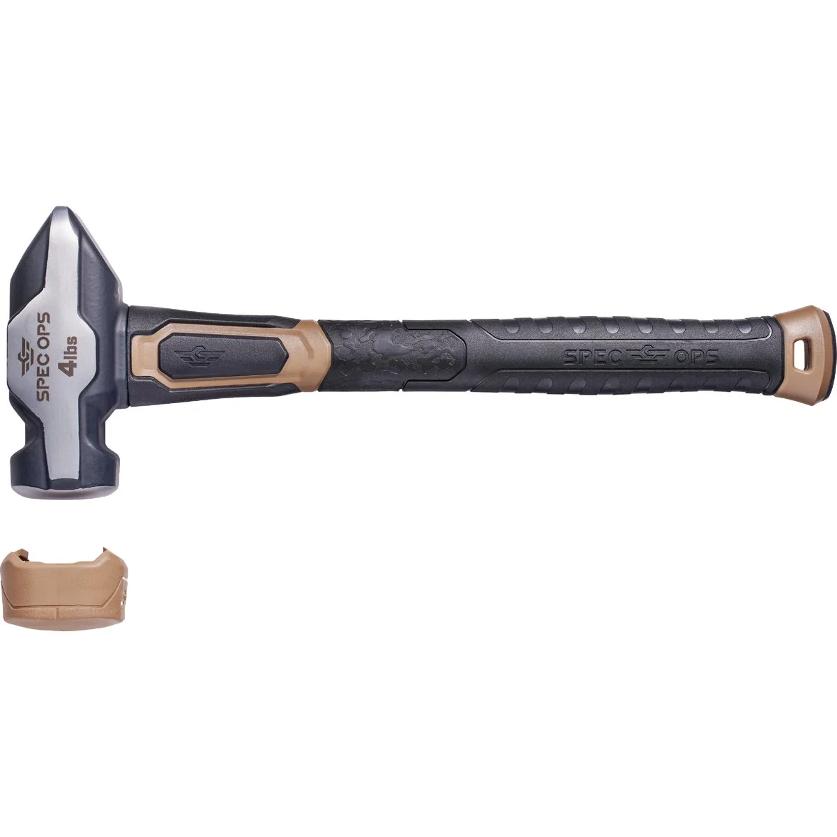 Expertly Made Spec Ops Tools 4 Lb. Blacksmith Sledgehammer with Soft Mallet Cap Luxury