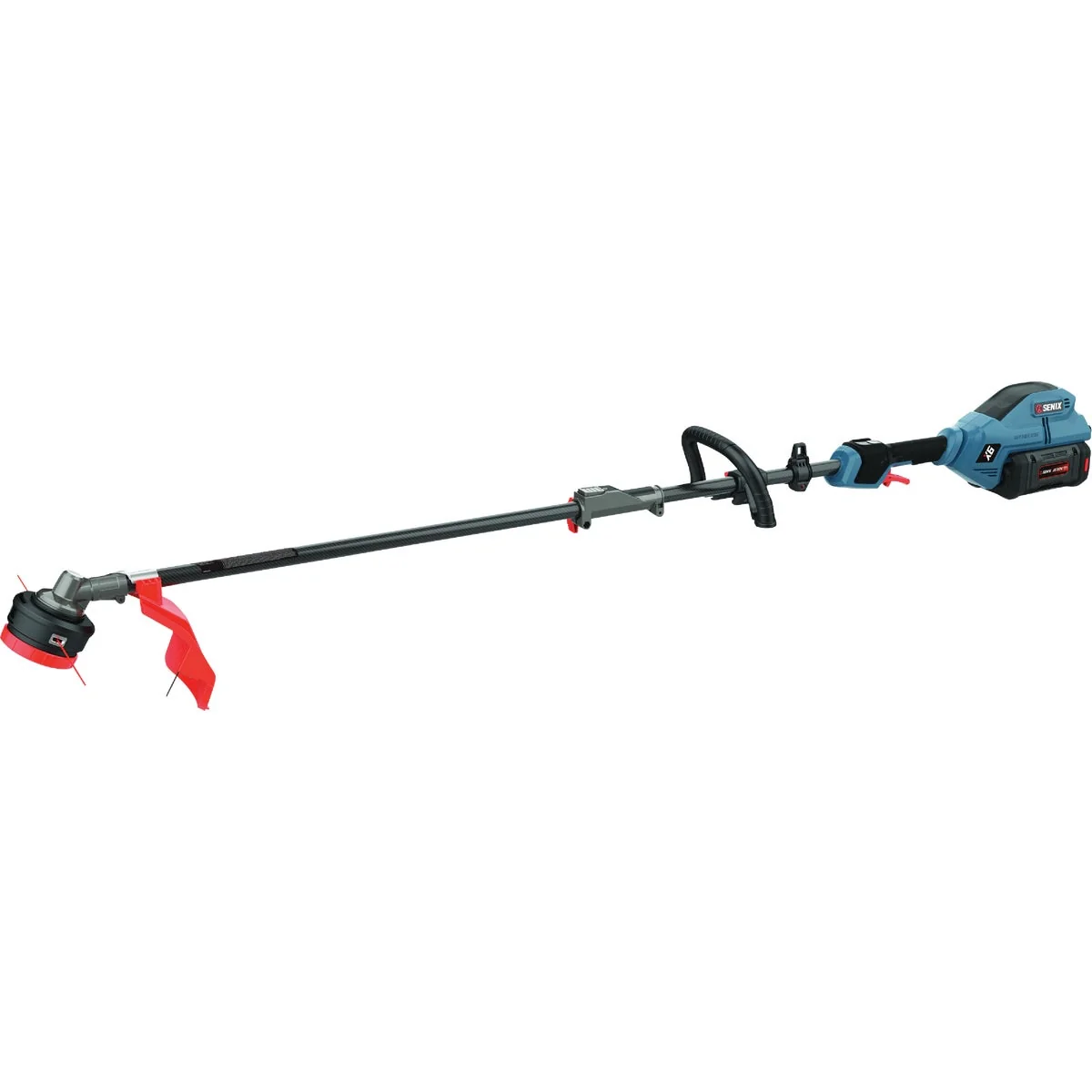Fashionable SENIX X6 60V Max 16 In. Brushless Attachment Capable Carbon Fiber Shaft Cordless String Trimmer Kit with Battery Charger Natural