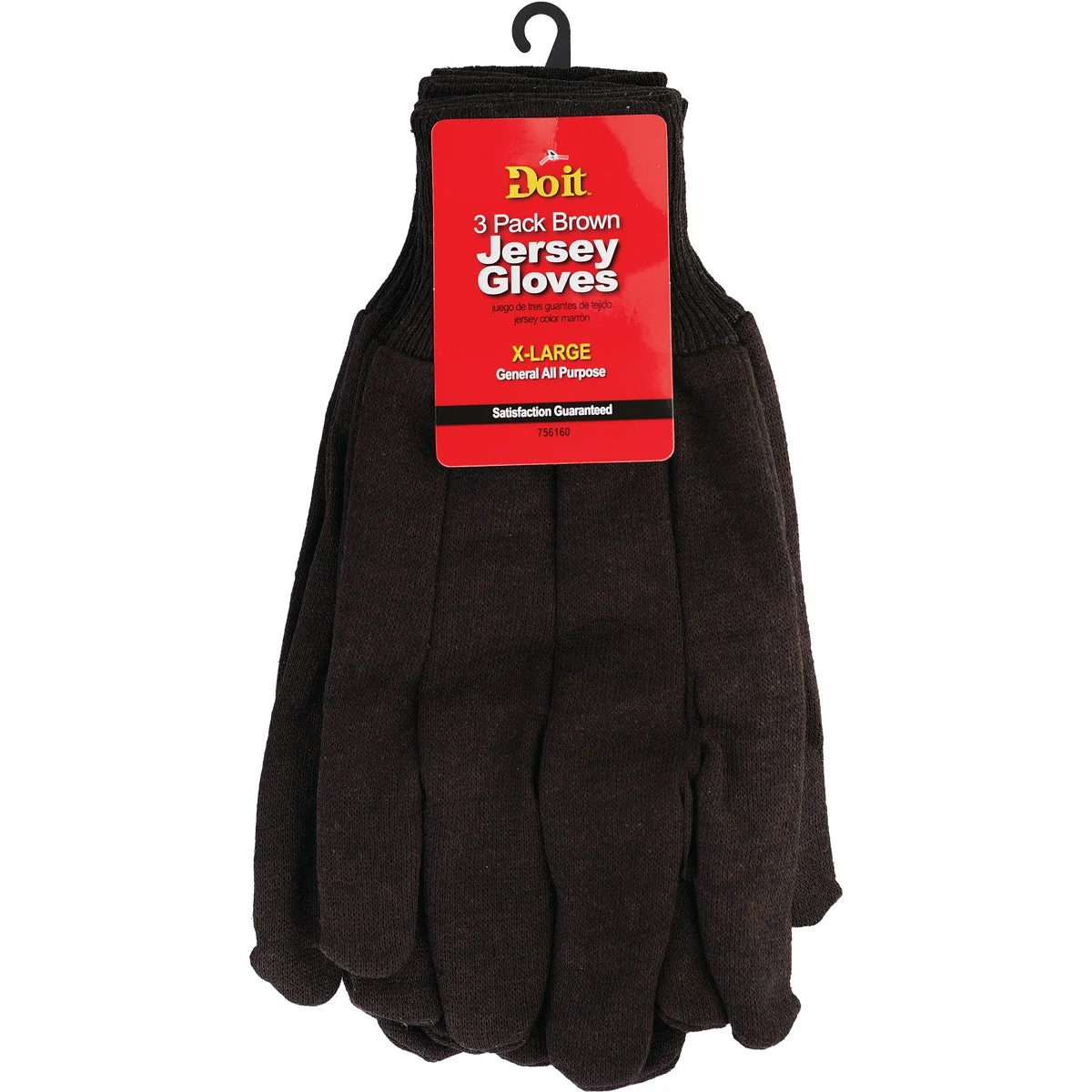 Carefully Designed Do it XL Jersey Knit Work Glove 3-Pack Green