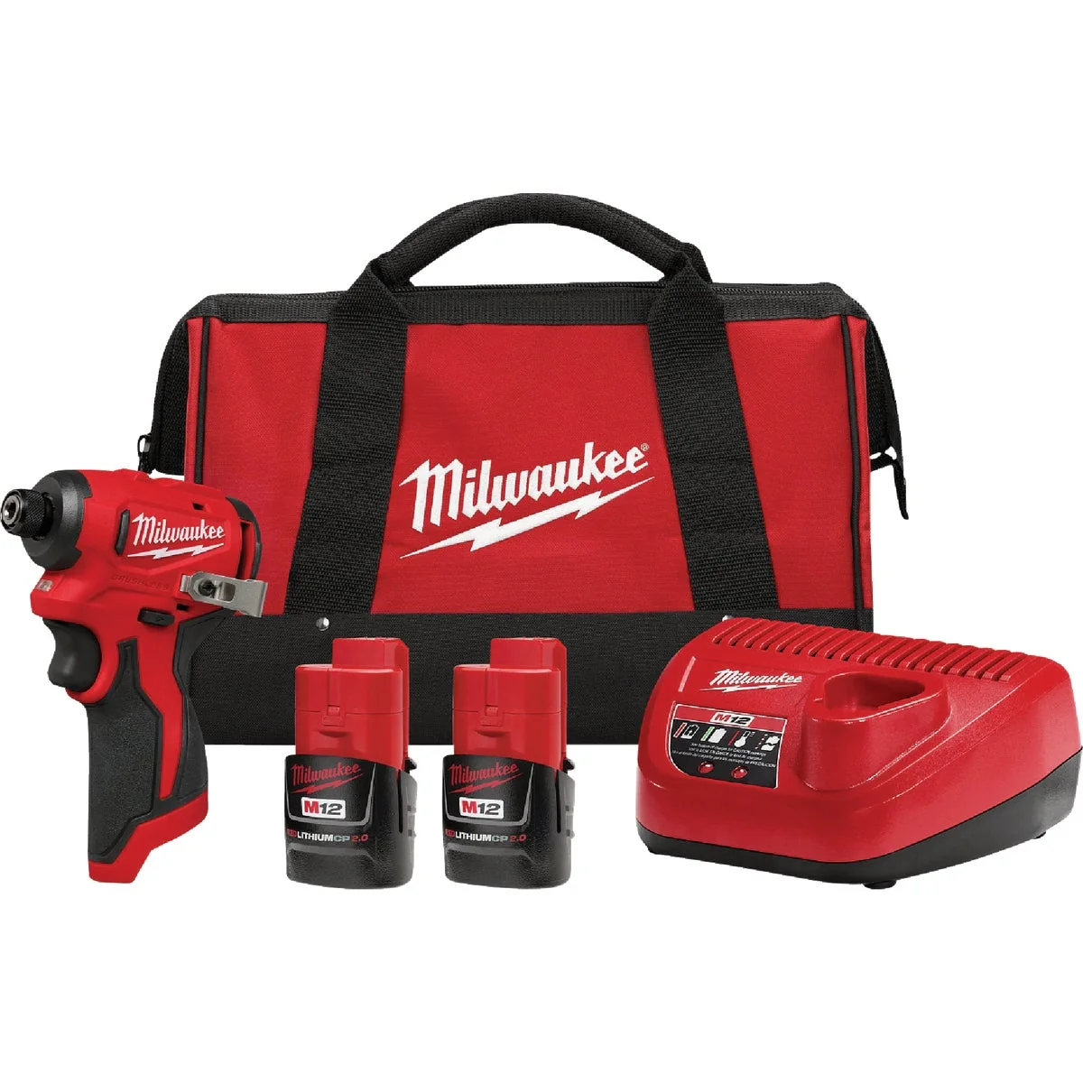 Recyclable Milwaukee M12 Brushless 1 4 In. Hex Subcompact Cordless Impact Driver Kit with 2 Batteries Charger Superior