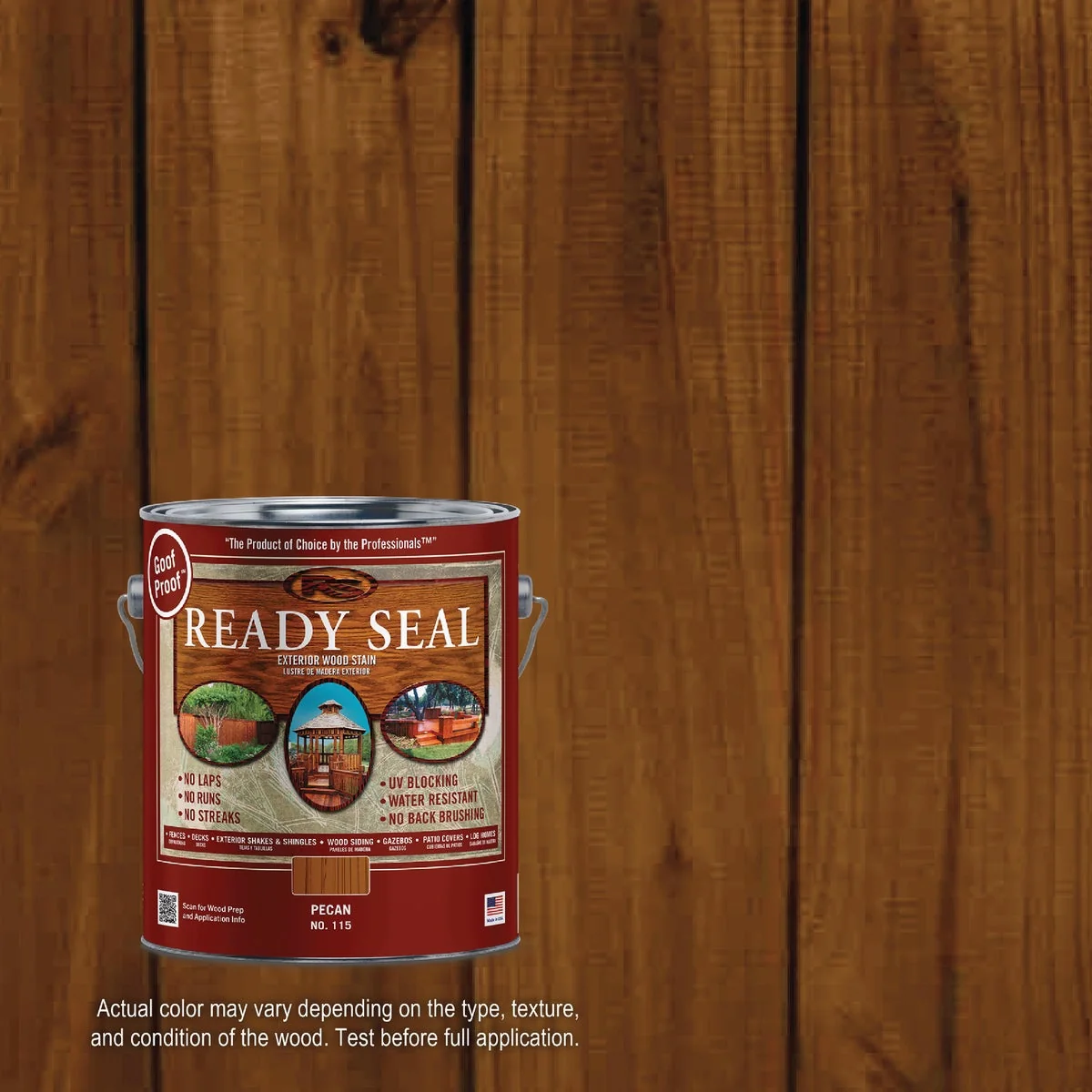 Minimalist Ready Seal 115 Exterior Wood Stain and Sealer Pecan 1 Gal. Authentic