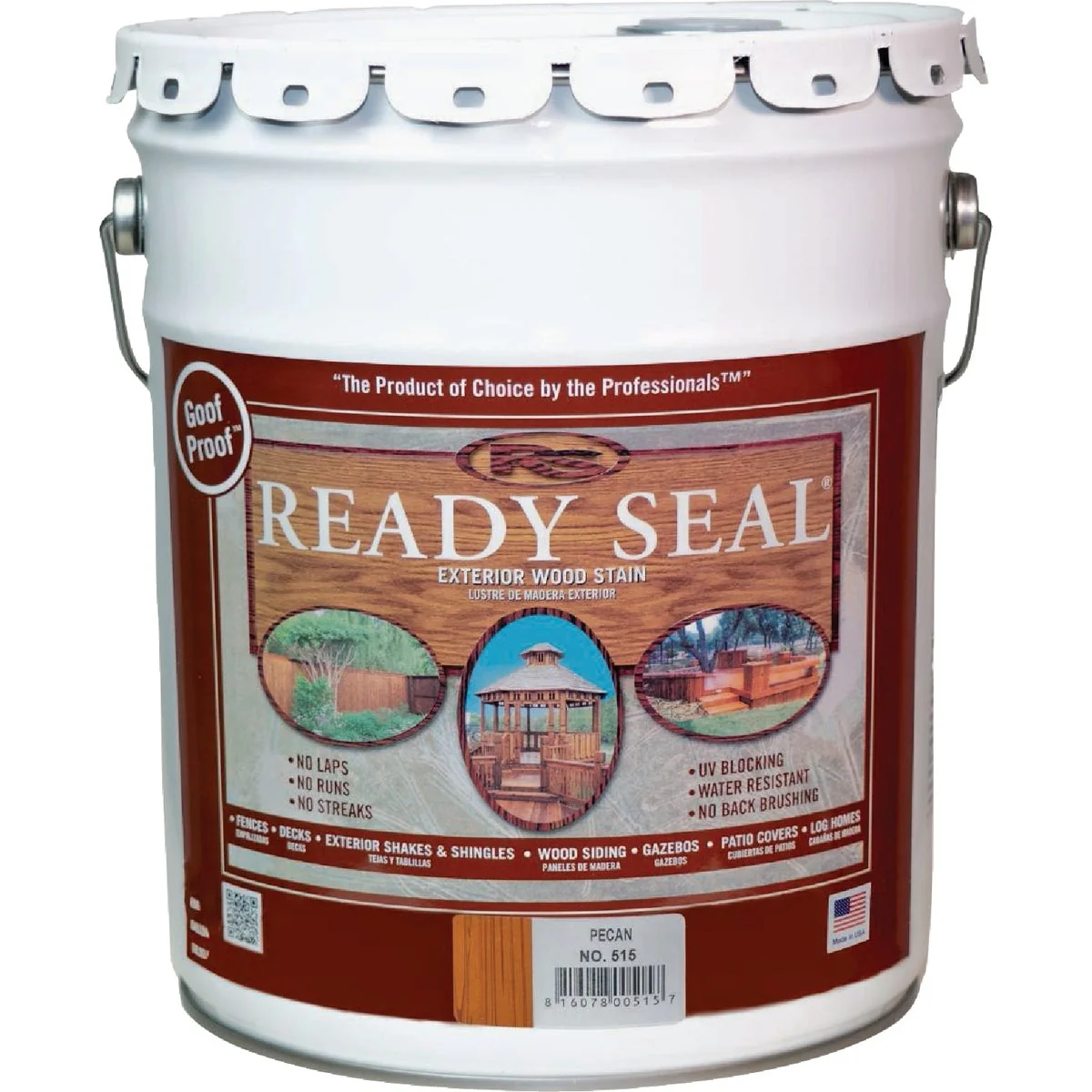 Premium Ready Seal 515 Exterior Wood Stain and Sealer Pecan 5 Gal. Trendy