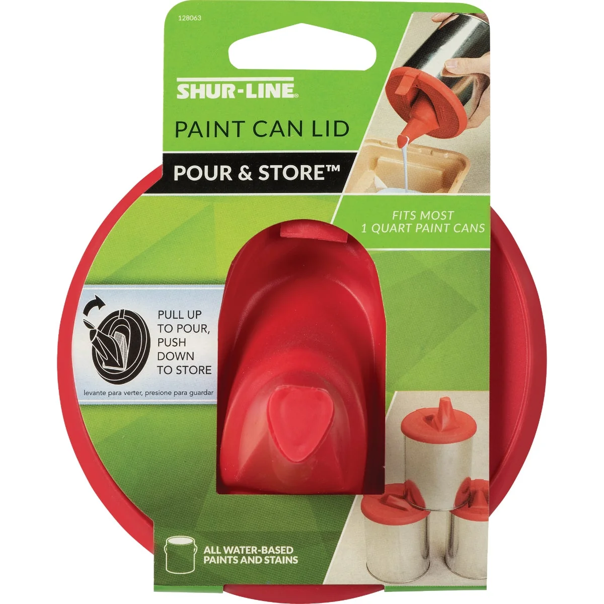 Powerful Shur-Line Store Pour Lid for 1 Qt. Can Red Organic
