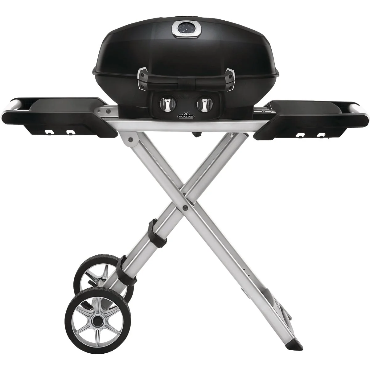User-Friendly Napoleon TravelQ PRO285X Portable Propane Gas Grill with Scissor Cart Black Detailed