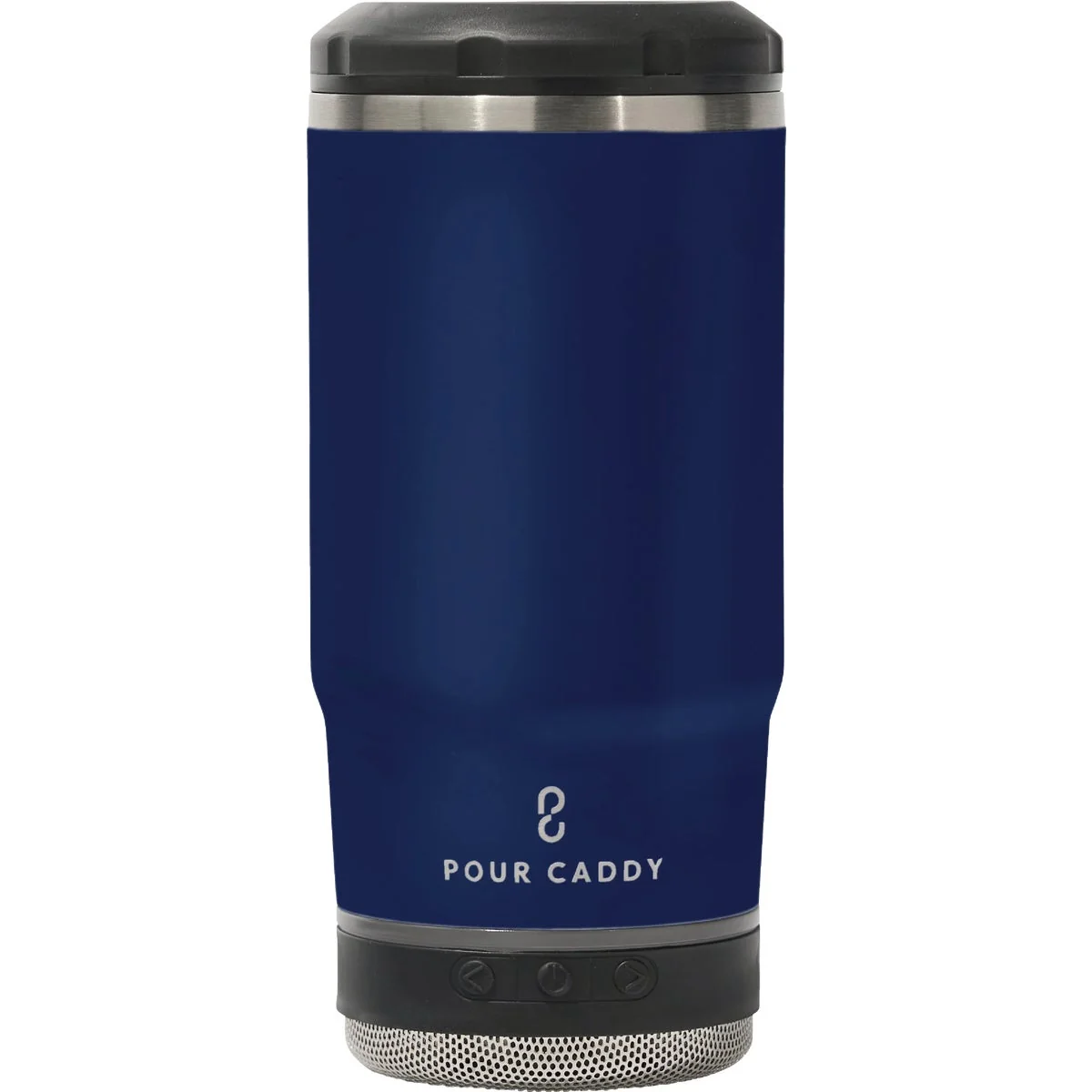Selected Pour Caddy Chill Brew 14 Oz. Navy Blue Insulated Drink Holder with Speaker Convenient