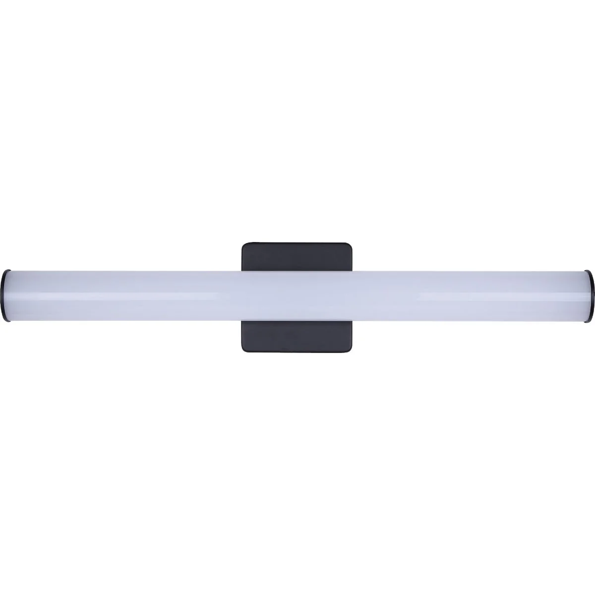 Organic Canarm Osten 24 In. Black LED Vanity Bath Light Fixture Tubular Glossy Opal Glass Classic