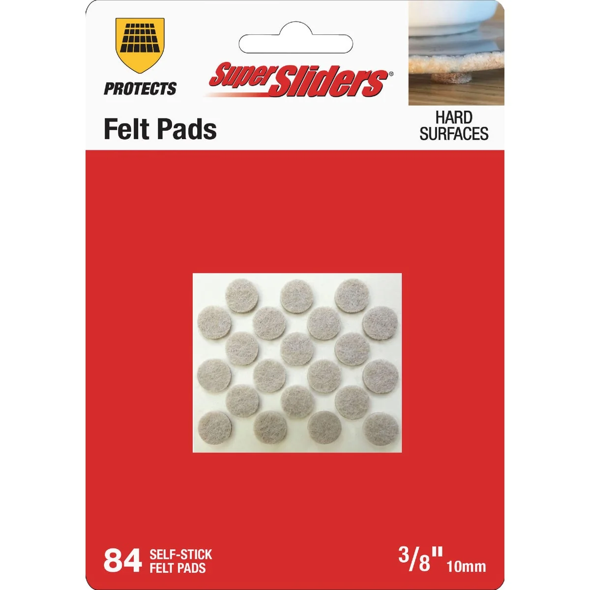 Optimized Super Sliders 3 8 In. Round Beige Felt Furniture Pad 84-Piece Convenient