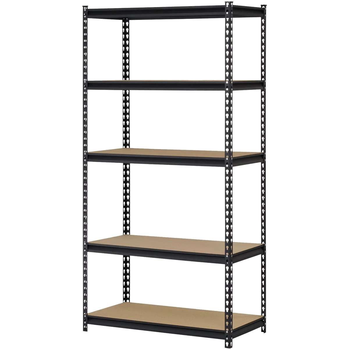 Eco-Friendly Muscle Rack 36 In. x 18 In. x 72 In. 5-Tier Black Shelving Unit Sustainable