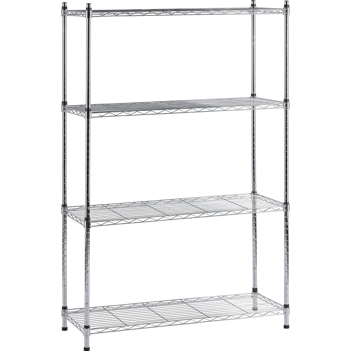 Natural Muscle Rack 36 In. x 14 In. x 54 In. 4-Tier Chrome Wire Shelving Unit High-Performance