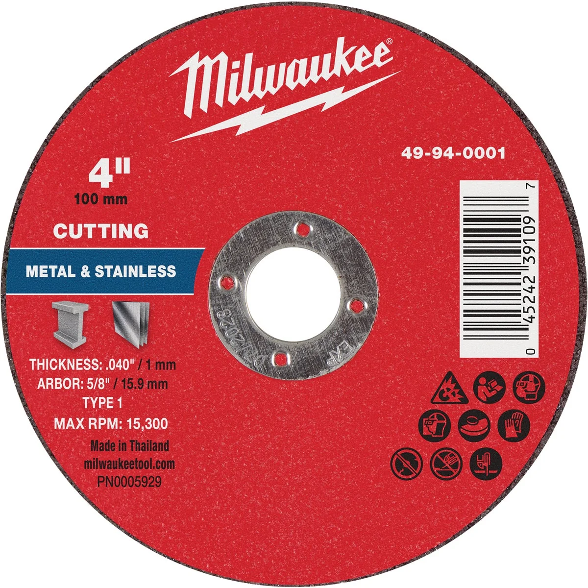 Outstanding Milwaukee Type 1 4 In. x 0.040 In. x 5 8 In. Metal Cut Off Wheel Artisan