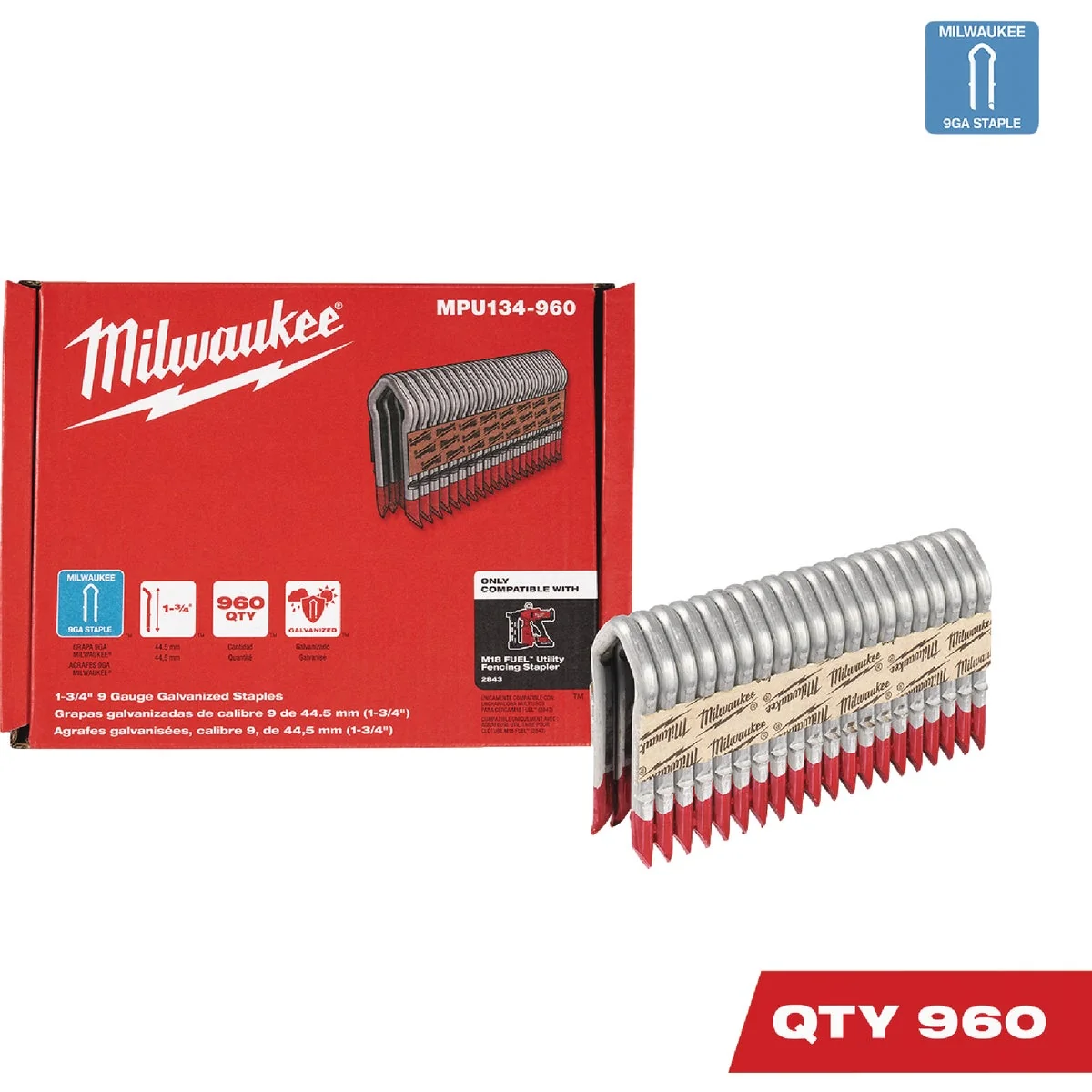 Fine Milwaukee 1-3 4 In. 9 Ga. Galvanized Barbed Collated Fence Staple 960-Count Genuine