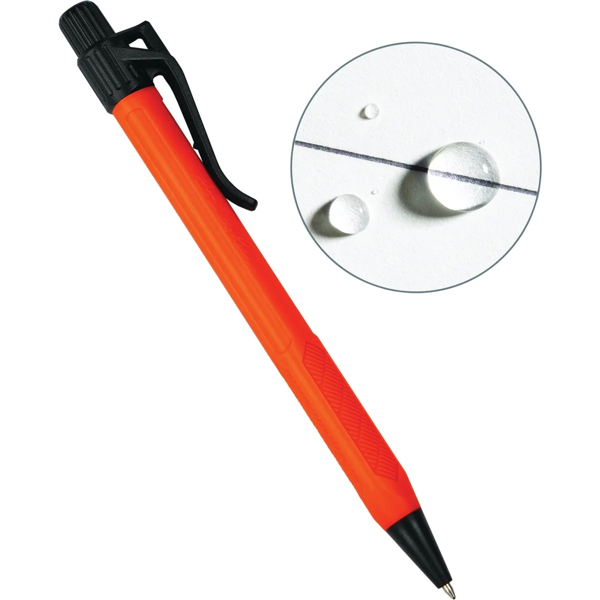 Recyclable Rite in the Rain Weatherproof Orange Clicker Pen Black Ink Classic