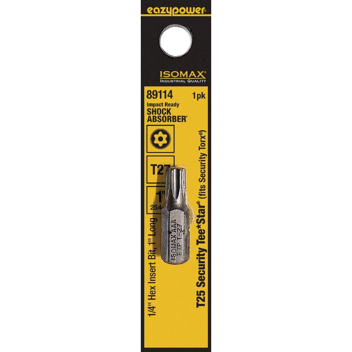 Organic Eazypower Corporation Tamperproof Torx Security T27 1 In. 1 4 In. Hex Screwdriver Bit Optimized