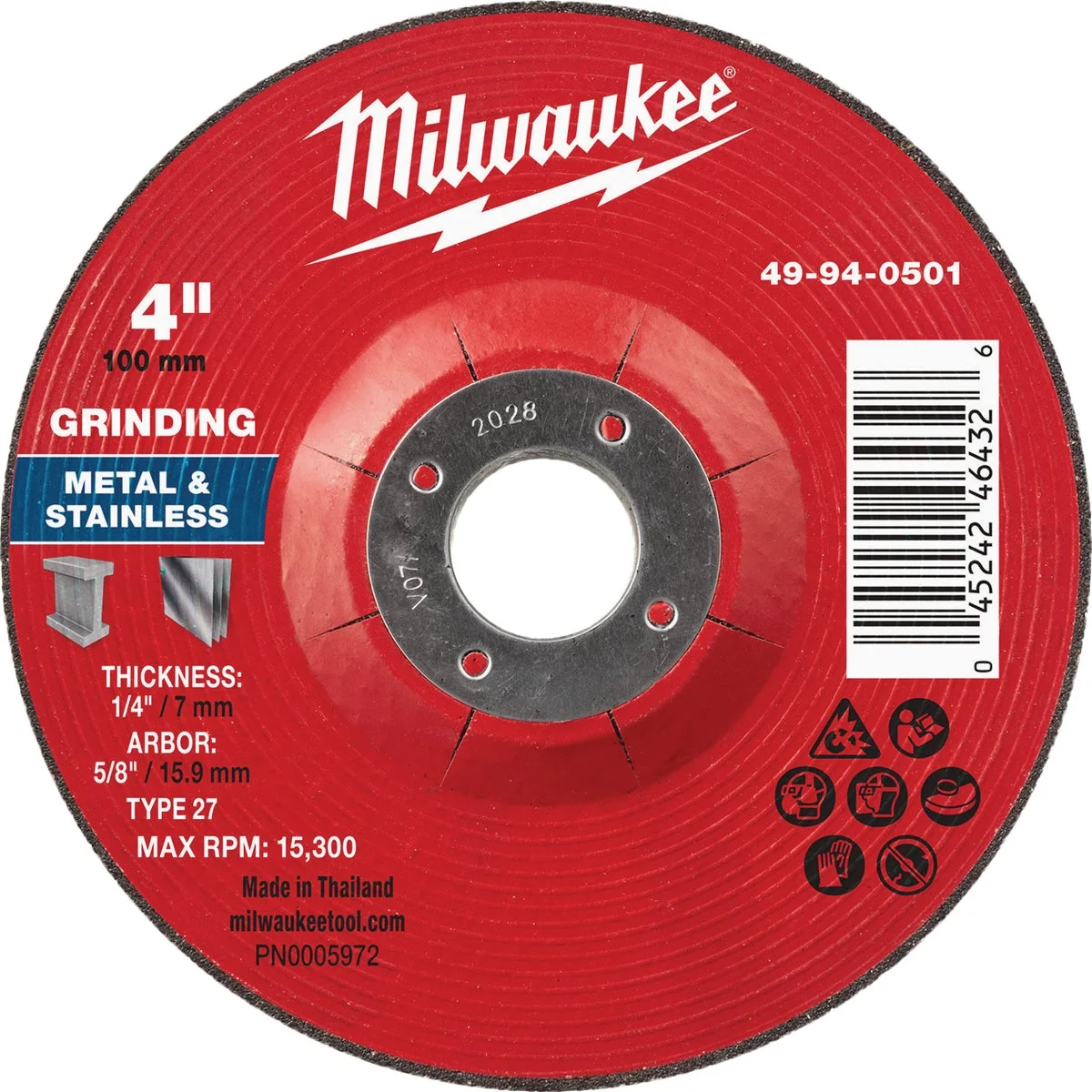 Official Milwaukee Type 27 4 In. x 1 4 In. x 5 8 In. Metal Grinding Cut-Off Wheel Trendy