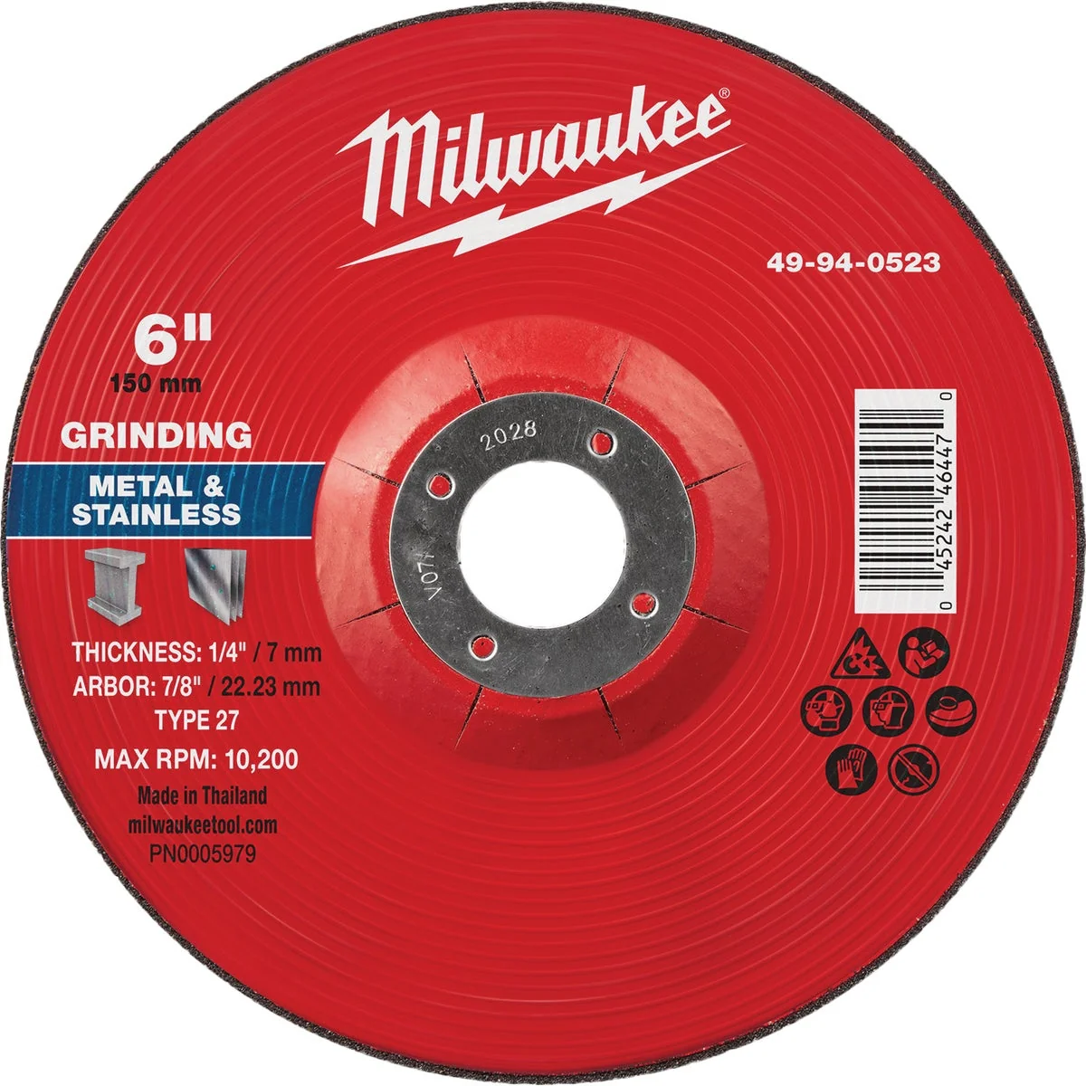 First-Class Milwaukee Type 27 6 In. x 1 4 In. x 7 8 In. Metal Grinding Cut-Off Wheel High-Grade