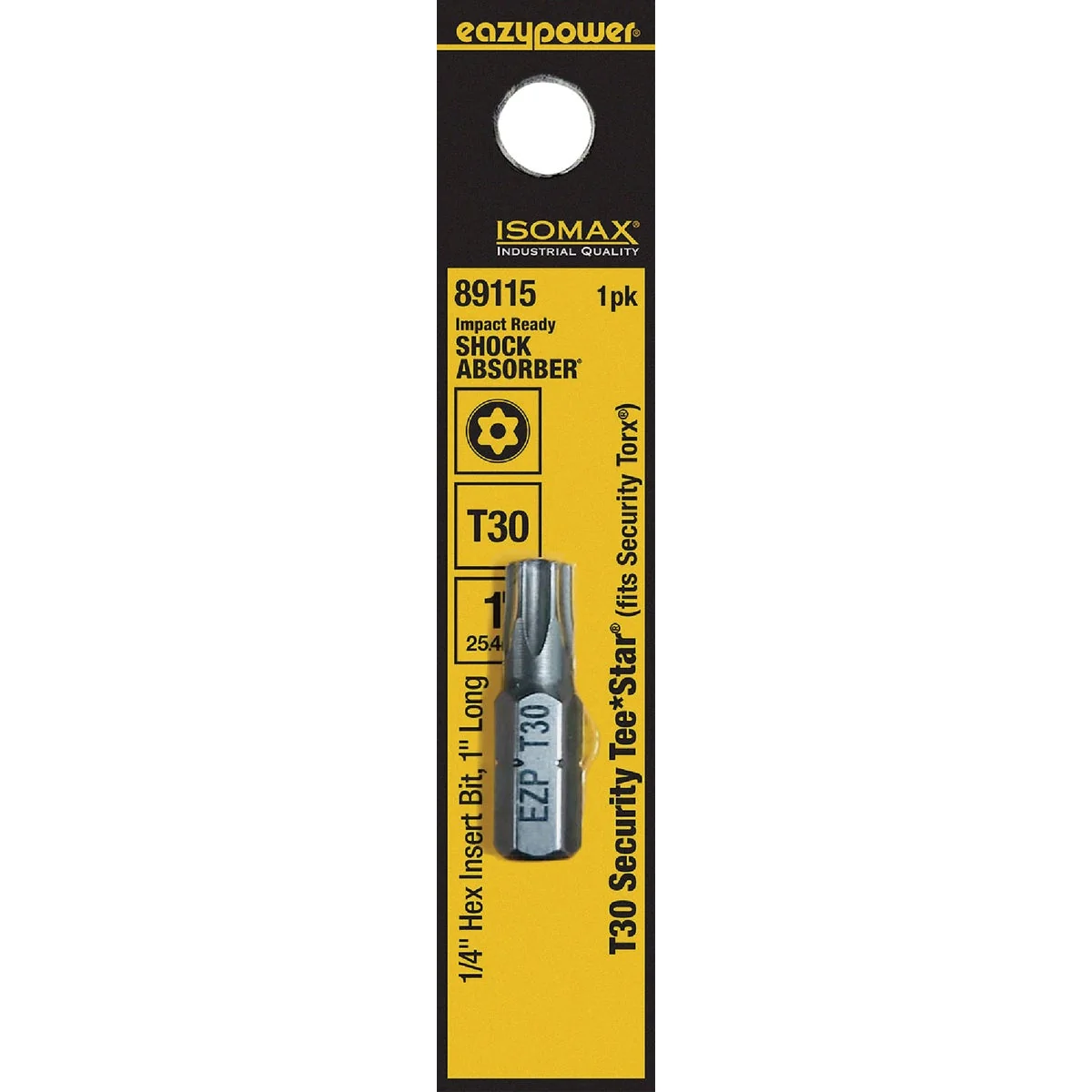 Green Eazypower Corporation Tamperproof Torx Security T30 1 In. 1 4 In. Hex Screwdriver Bit Optimized