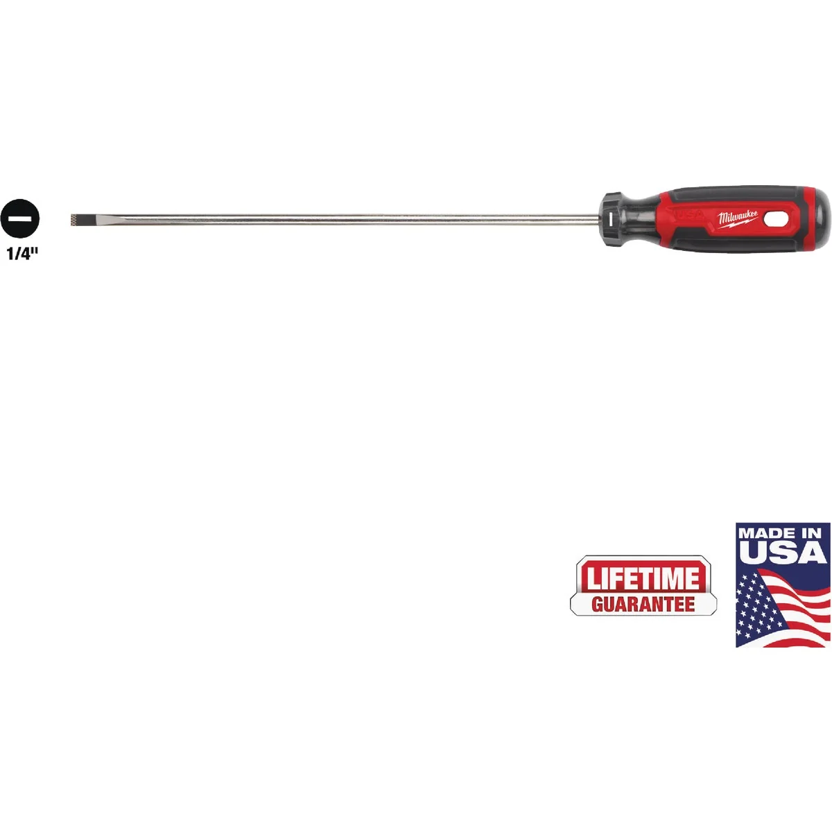 Versatile Milwaukee 1 4 In. x 10 In. Cushion Grip Cabinet Tip Slotted Screwdriver USA Exclusive