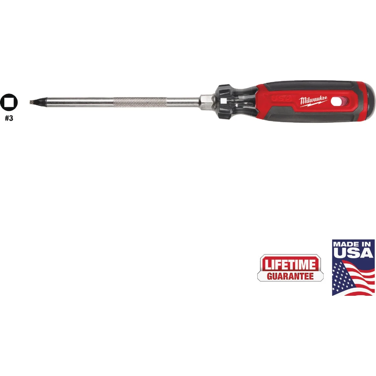 Exceptional Milwaukee 2 x 4 In. Square Recess Cushion Grip Screwdriver USA Safe