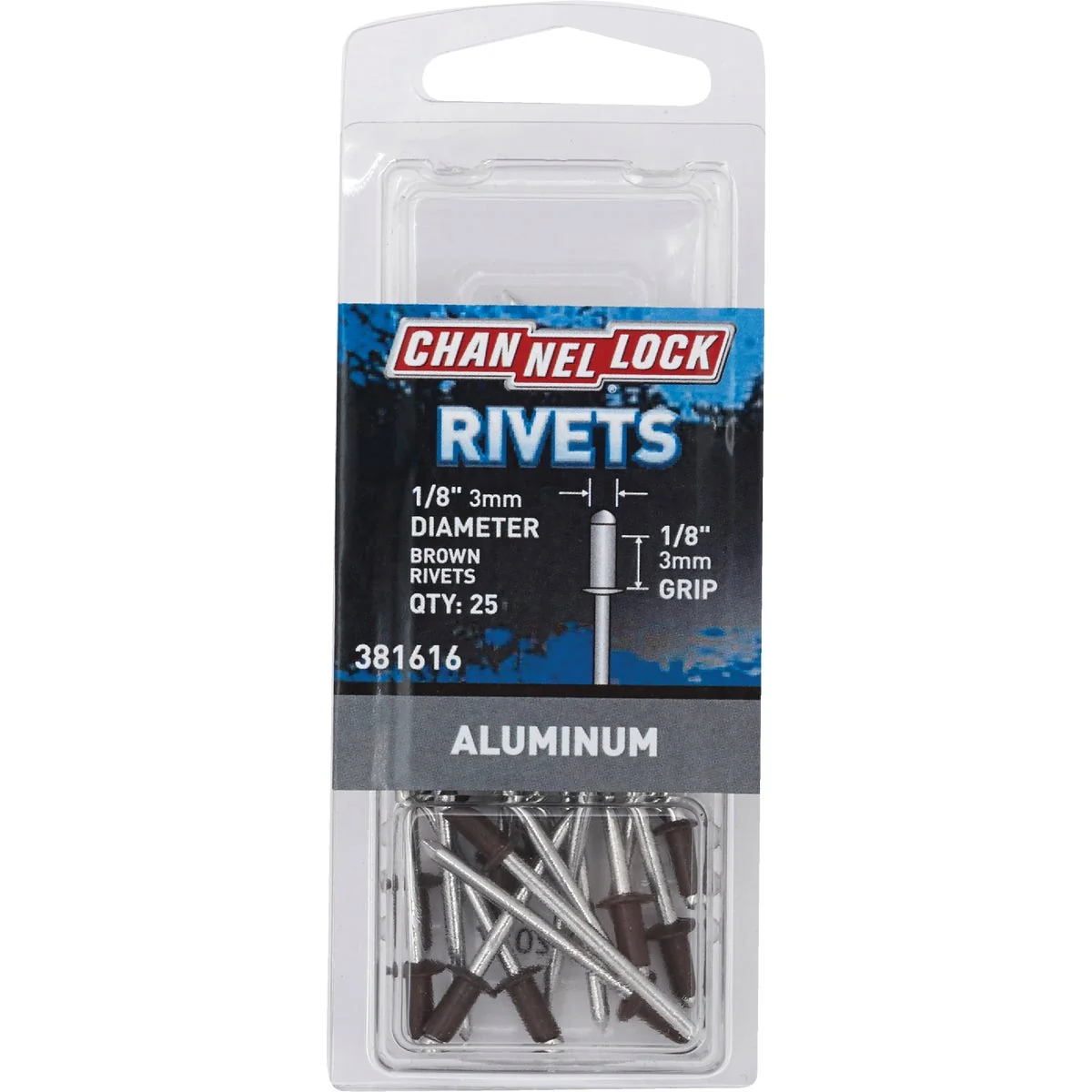 Optimized Channellock 1 8 In. Dia. x 1 8 In. Grip Brown Aluminum POP Rivet 25-Pack Superior