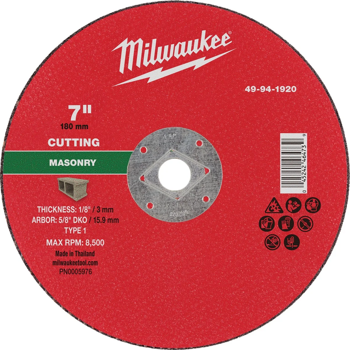 Responsible Milwaukee Type 1 7 In. x 1 8 In. x 5 8 In. DKO Masonry Cut-Off Wheel Luxury