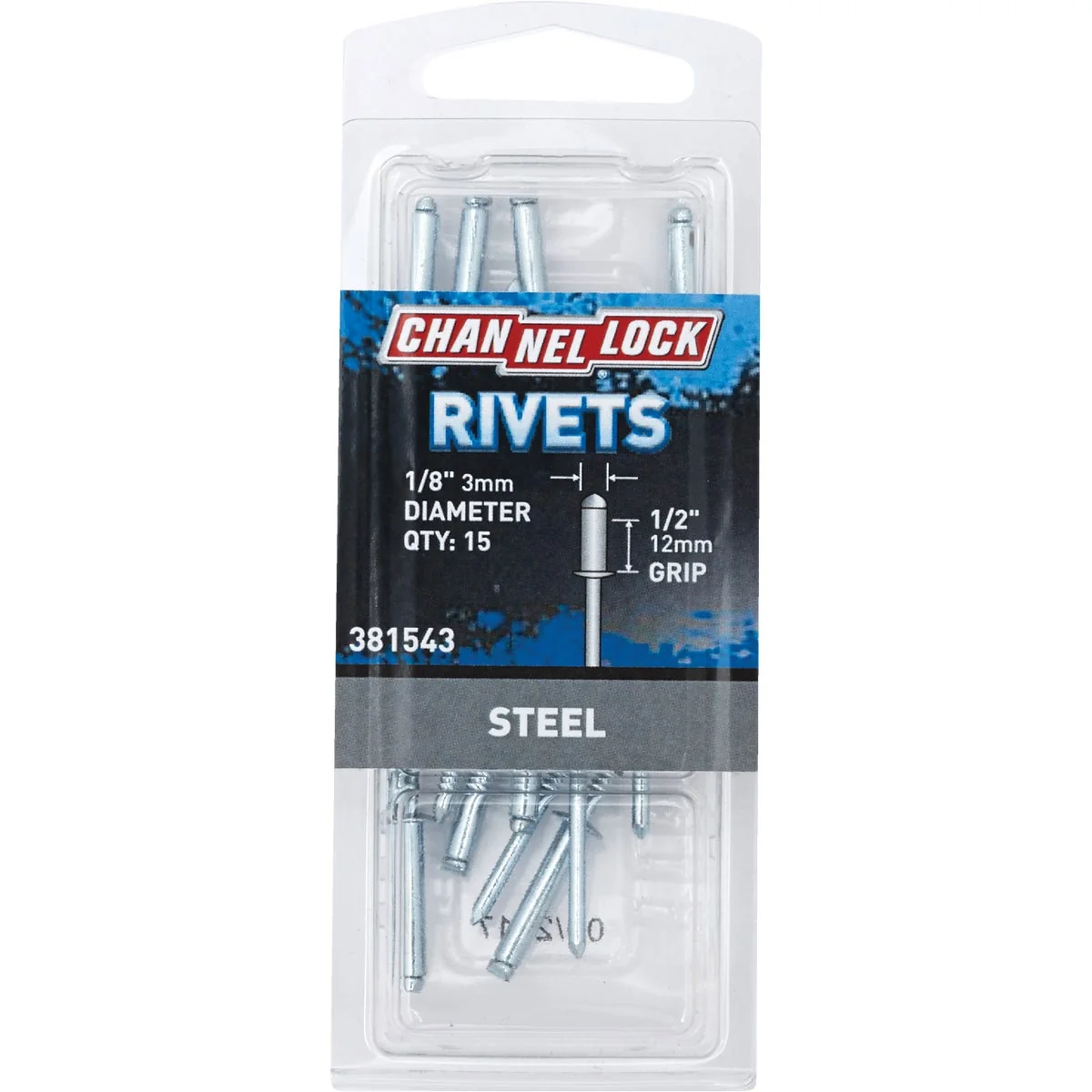 Exceptional Channellock 1 8 In. Dia. x 1 2 In. Grip Steel POP Rivet 15-Pack Trusted