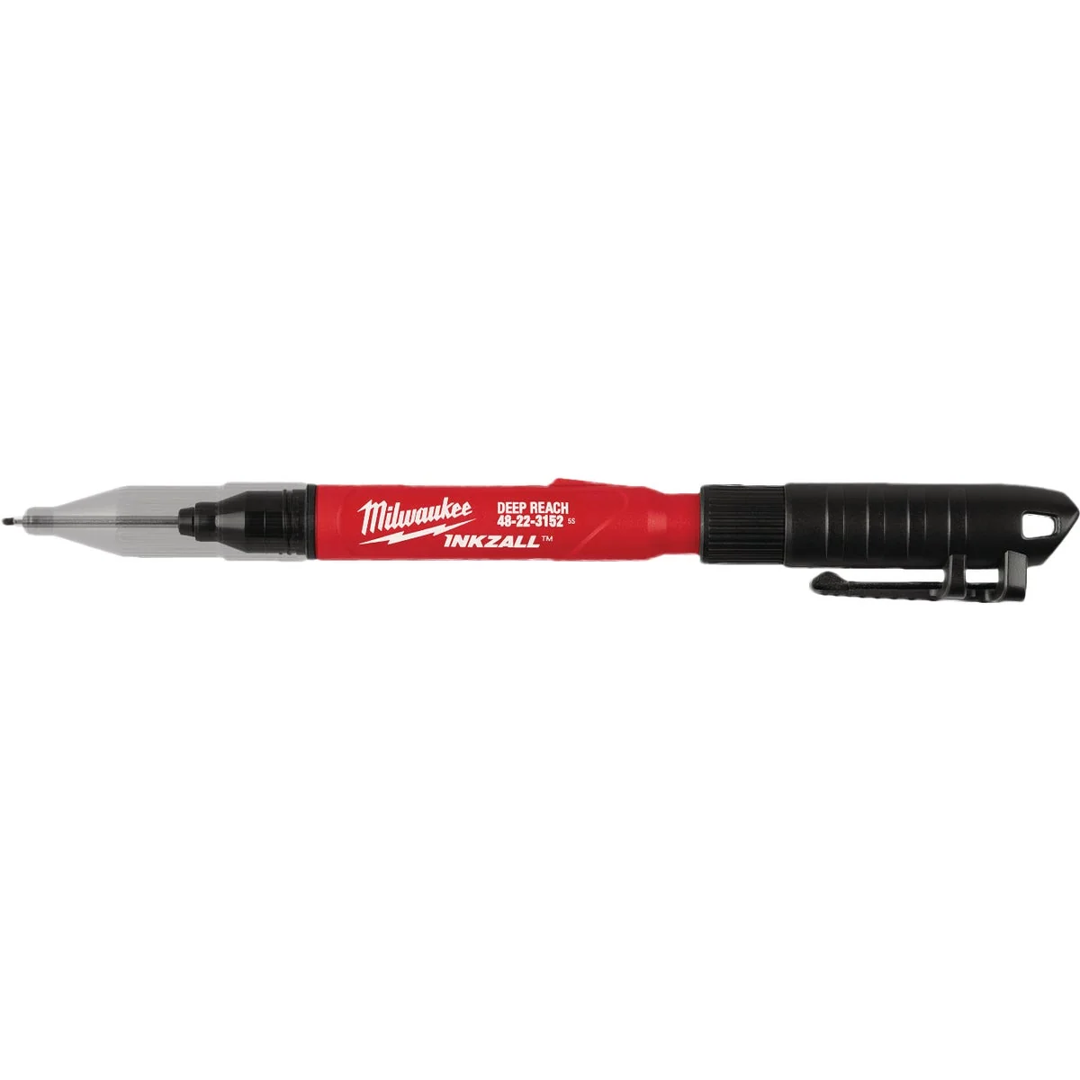 Soft Milwaukee INKZALL 2-in-1 Deep Reach Ultra Fine Point Black Jobsite Marker Reusable