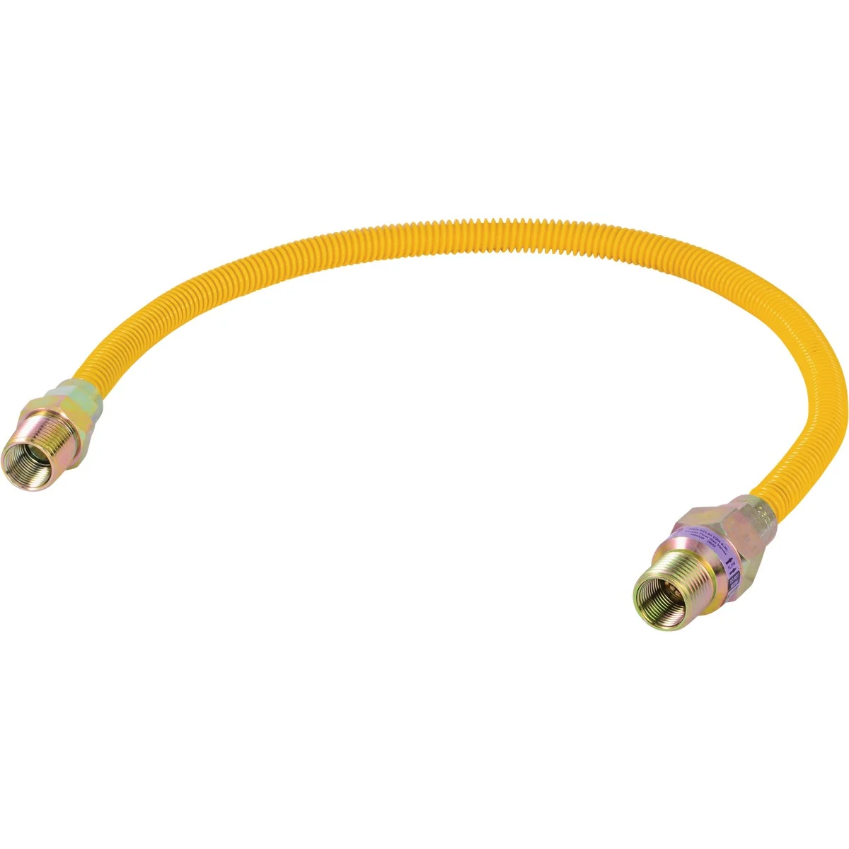 Soft Eastman 3 8 In. OD x 24 In. 1 2 In. MIP Tapped 3 8 In. FIP x 1 2 In. MIP Tapped 3 8 In. FIP Coated Stainless Steel Gas Connector with ArmorBoost Excess Flow Valve Sustainable