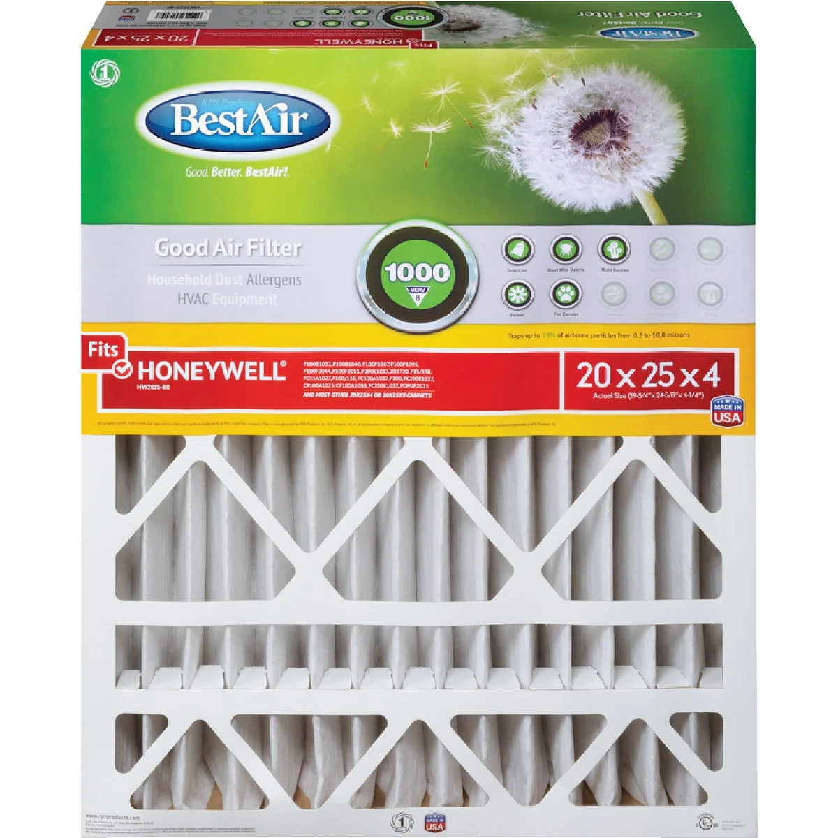 Reusable Air 20 In. x 25 In. x 4 In. Honeywell MERV 8 Deep Pleat Furnace Filter Versatile