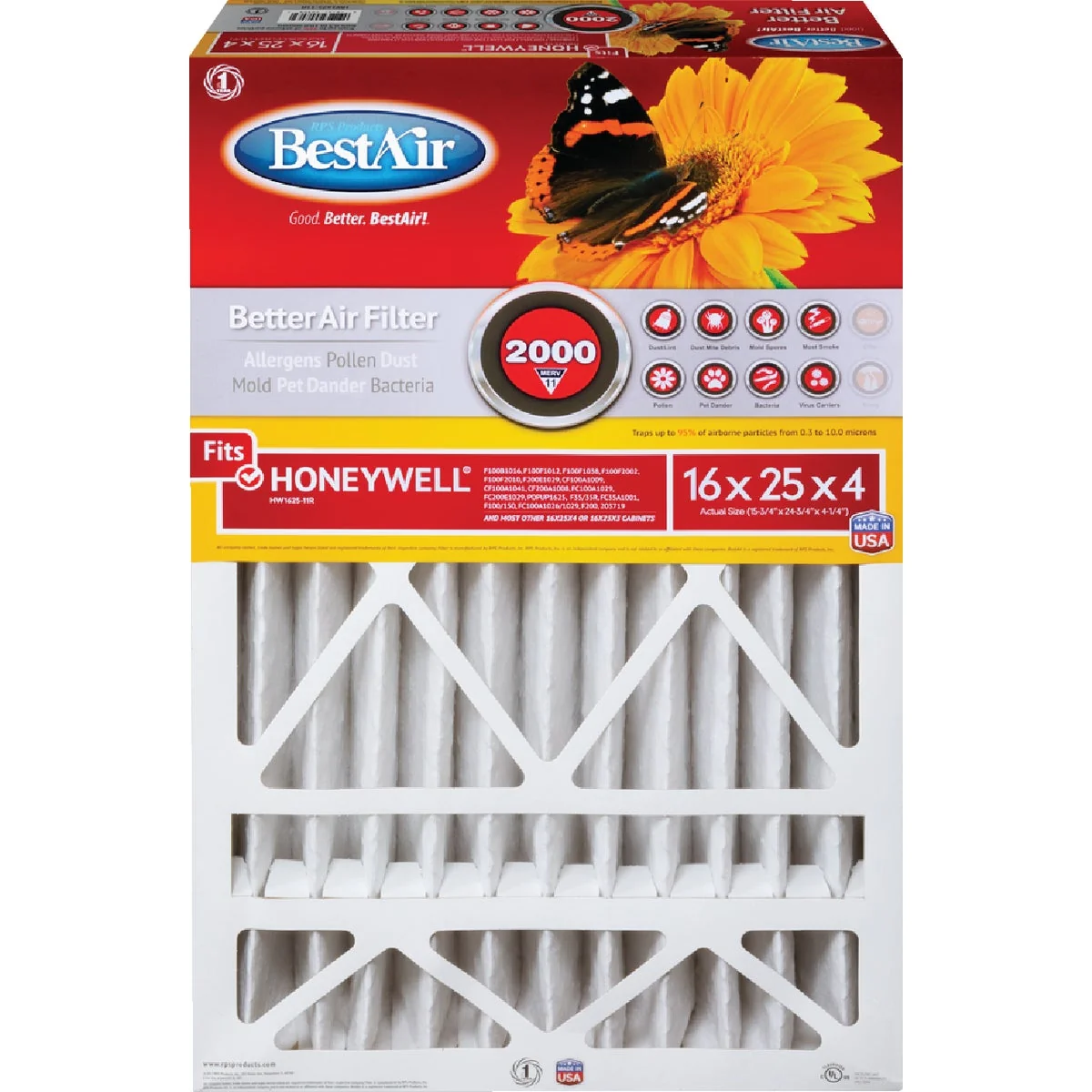 Minimalist Air 16 In. x 25 In. x 4 In. Honeywell MERV 11 Deep Pleat Furnace Filter Original
